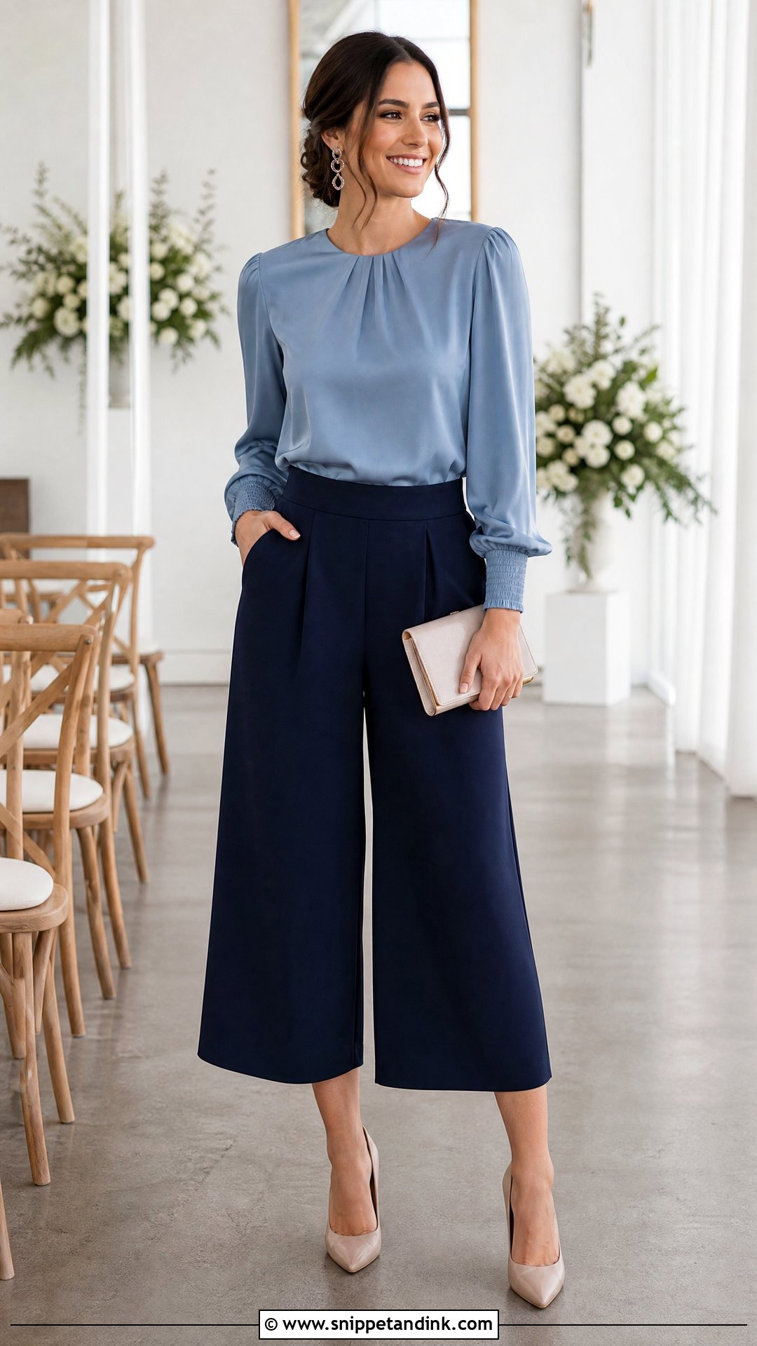 Business Casual Wedding Culottes And Blouse - Snippet and Ink - 20 Business Casual Wedding Attire Women Ideas