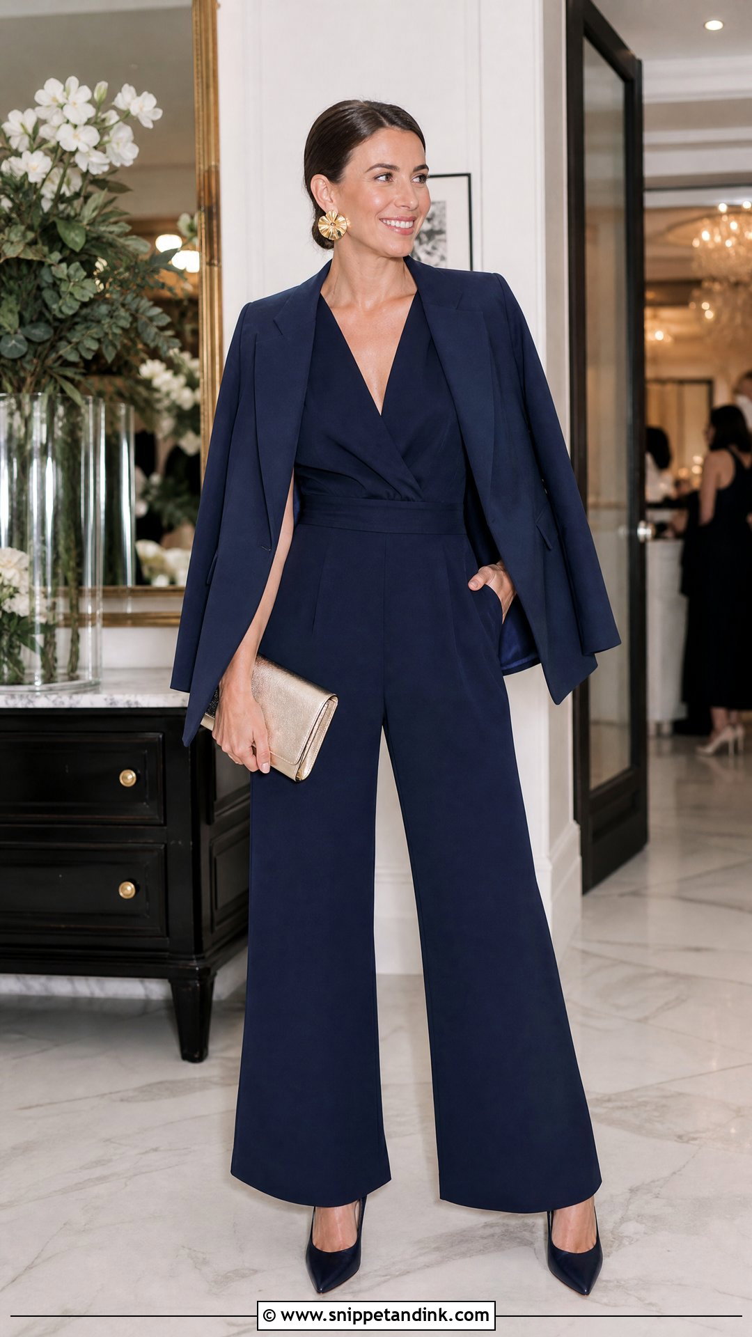 Business Casual Wedding Jumpsuit With Heels - Snippet and Ink - 20 Business Casual Wedding Attire Women Ideas