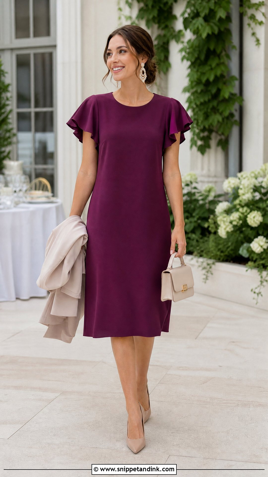 Business Casual Wedding Shift Dress With Low Heels - Snippet and Ink - 20 Business Casual Wedding Attire Women Ideas