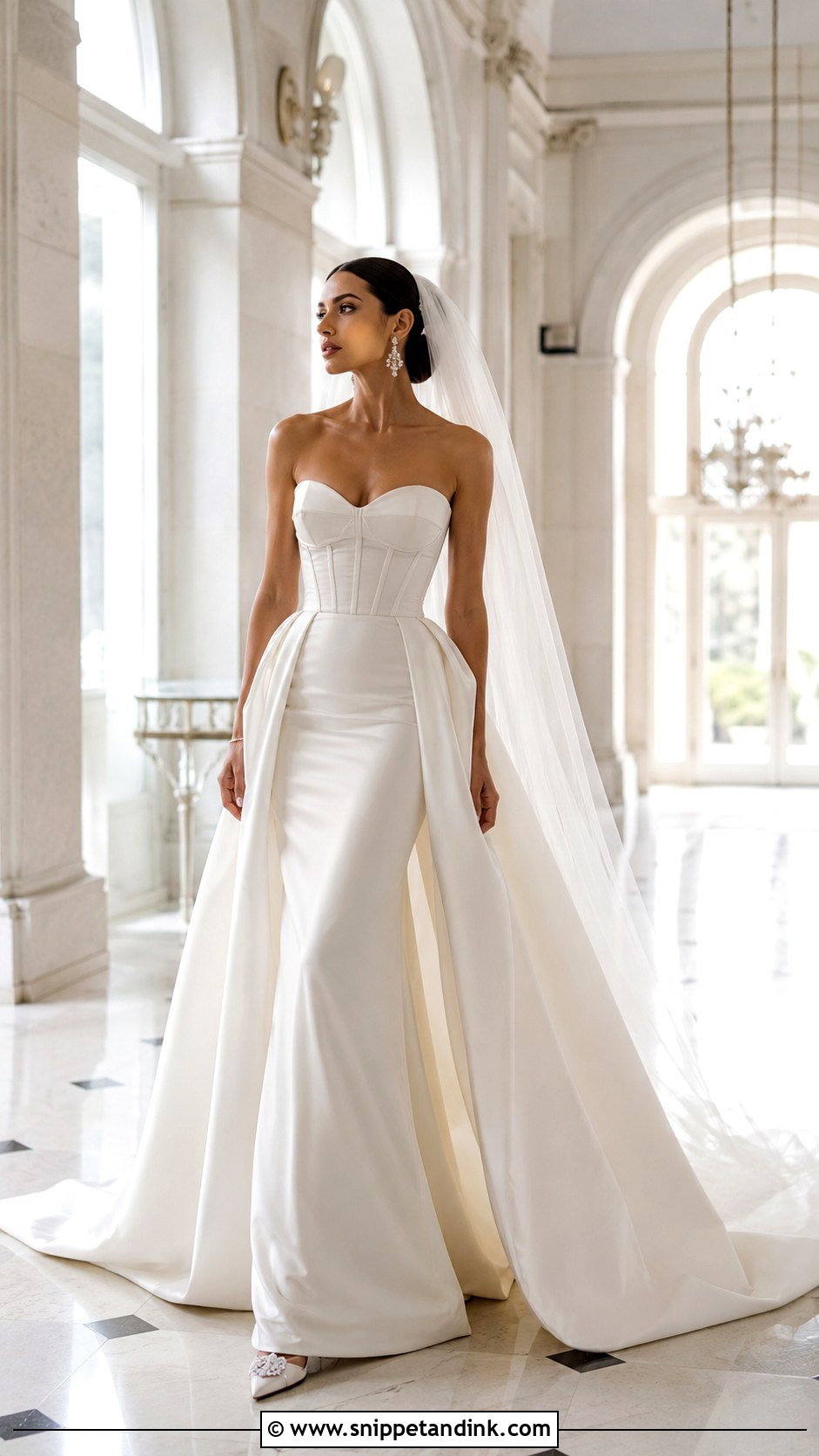 Bustier Wedding Dress With Overskirt - Snippet and Ink - 20 Bustier Wedding Dress Ideas