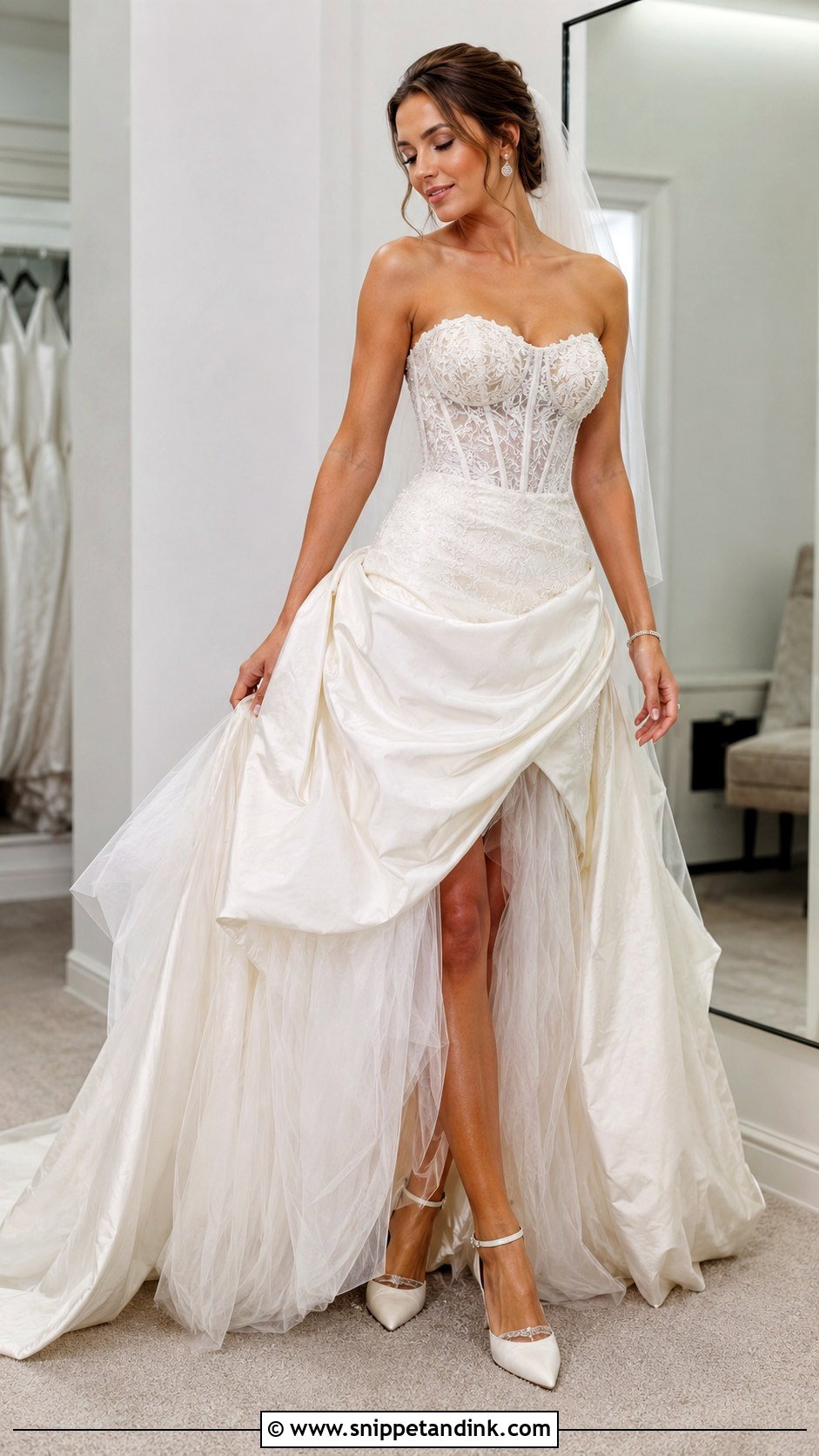 Bustle Wedding Dress With Corset Bodice - Snippet and Ink - 25 Bustle Wedding Dress Styles