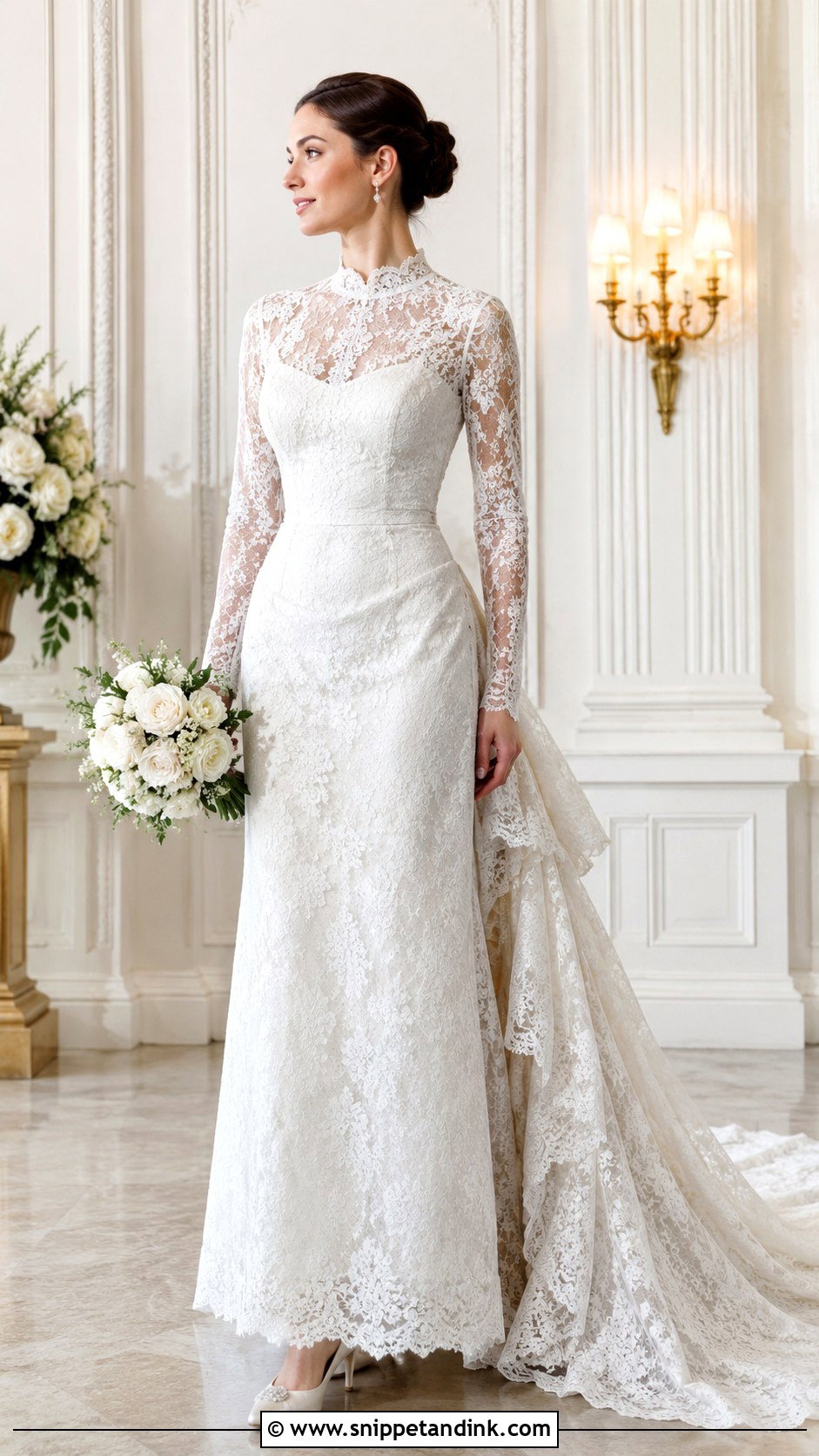 Bustle Wedding Dress With Long Sleeves - Snippet and Ink - 25 Bustle Wedding Dress Styles