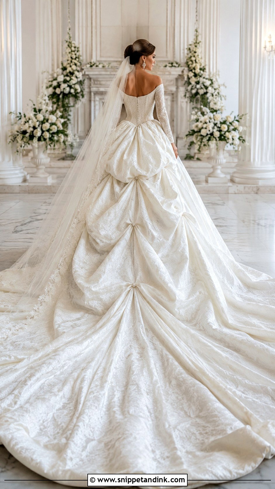 Bustle Wedding Dress With Royal Train - Snippet and Ink - 25 Bustle Wedding Dress Styles