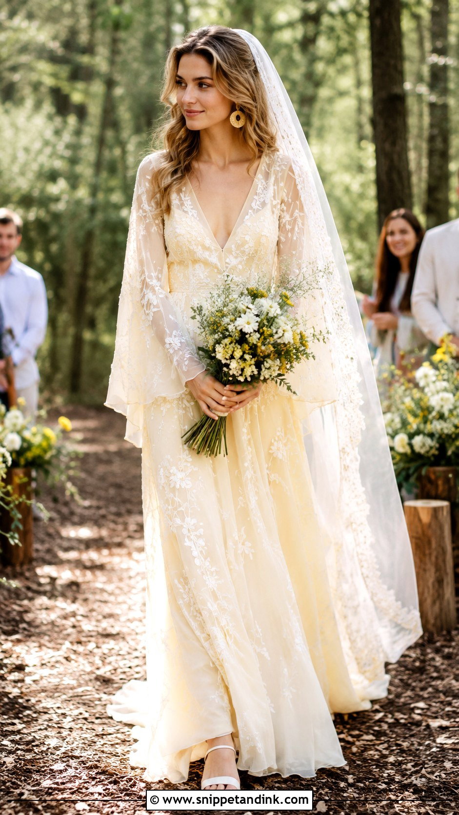 Butter Yellow Boho Wedding Dress - Snippet and Ink - 20 Butter Yellow Wedding Dress Ideas