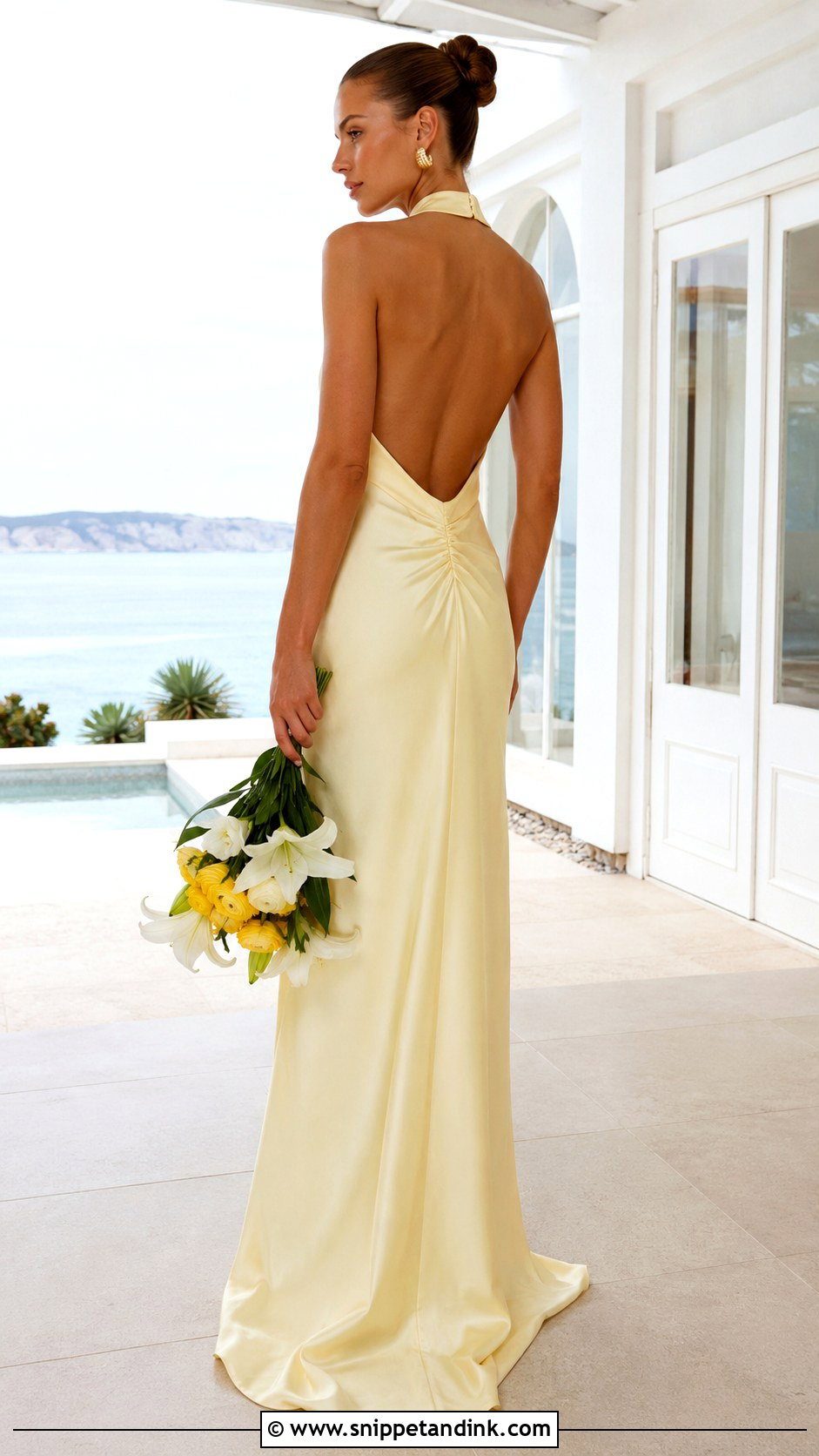 Butter Yellow Halter Wedding Dress - Snippet and Ink - 20 Butter Yellow Wedding Dress Ideas