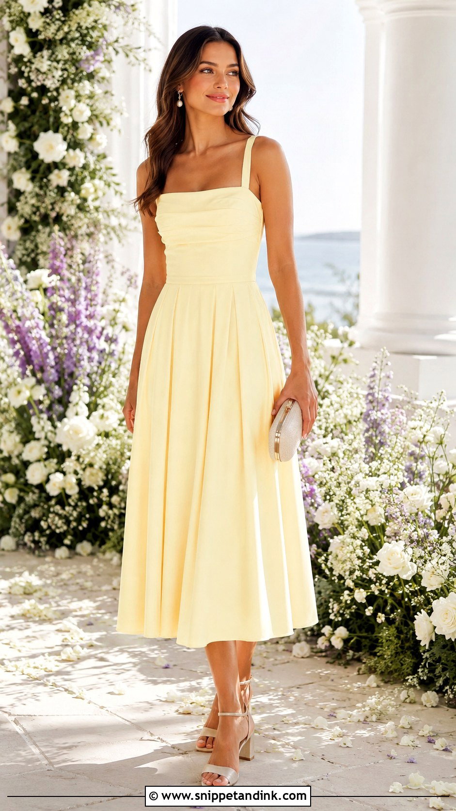Butter Yellow Midi Bridesmaid Dress - Snippet and Ink - 20 Braids Maid Dresses