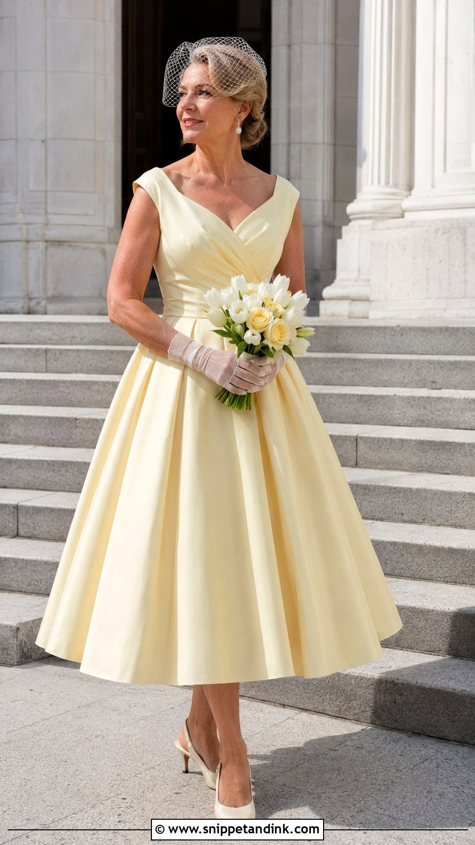 Butter Yellow Tea Length Wedding Dress - Snippet and Ink - 20 Butter Yellow Wedding Dress Ideas