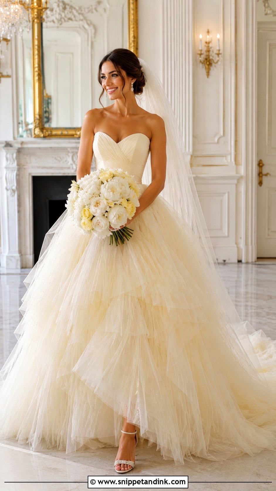 Butter Yellow Tulle Princess Wedding Dress - Snippet and Ink - 20 Butter Yellow Wedding Dress Ideas