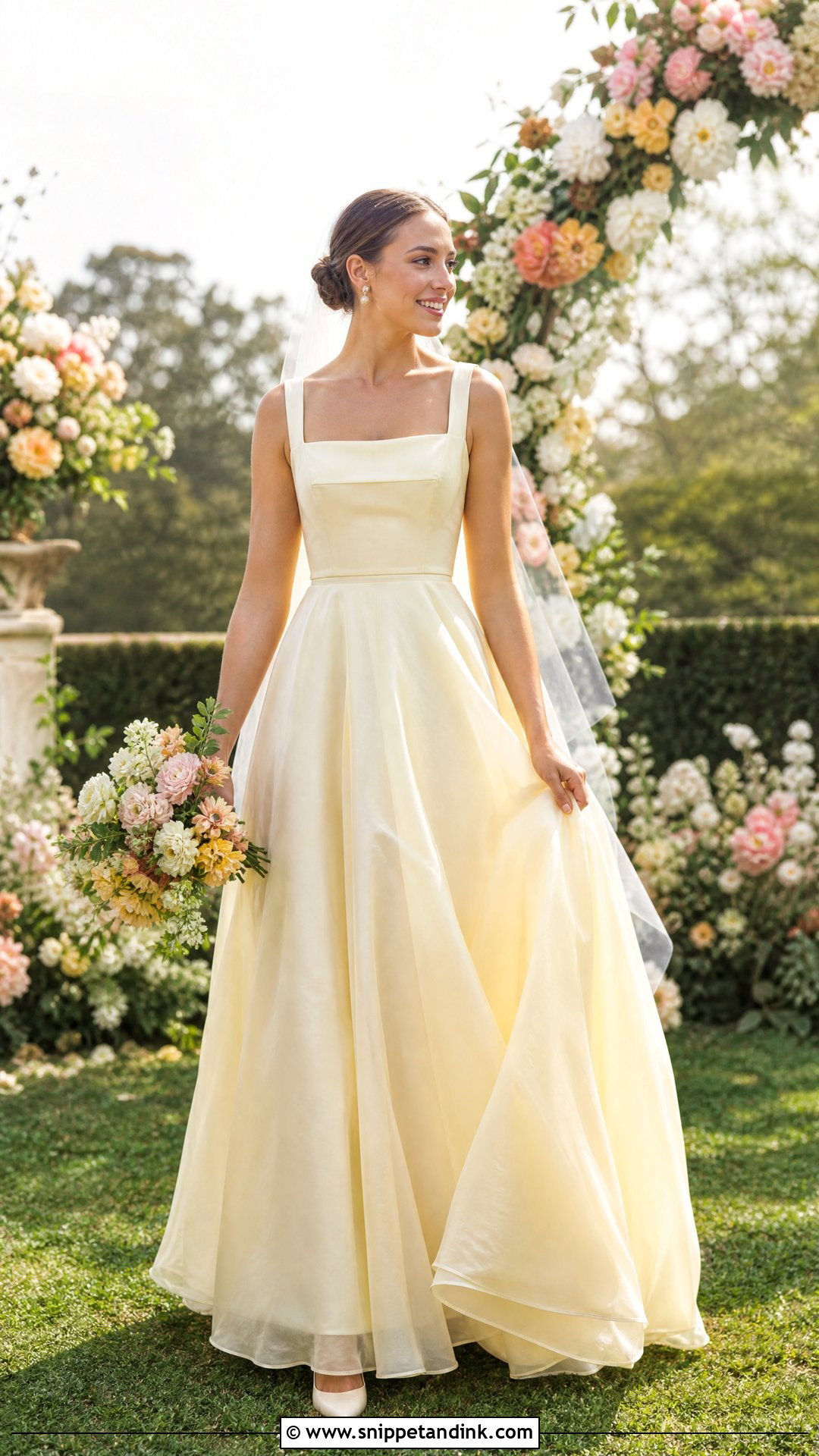 Butter Yellow Wedding Dress - Snippet and Ink - 25 Pastel Wedding Dress Ideas