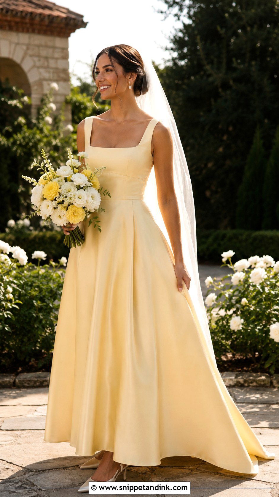 Butter Yellow Wedding Dress - Snippet and Ink - 20 Alternative Wedding Dress Color Ideas