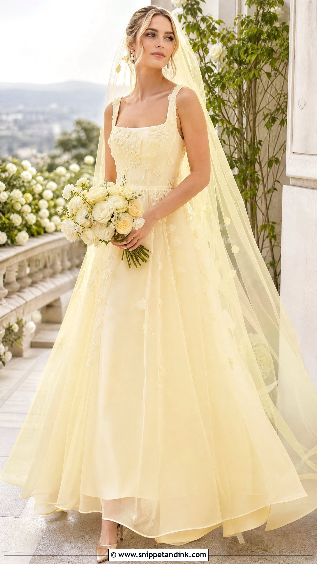 Butter Yellow Wedding Dress - Snippet and Ink - 20 Wedding Dresses Not White Colour
