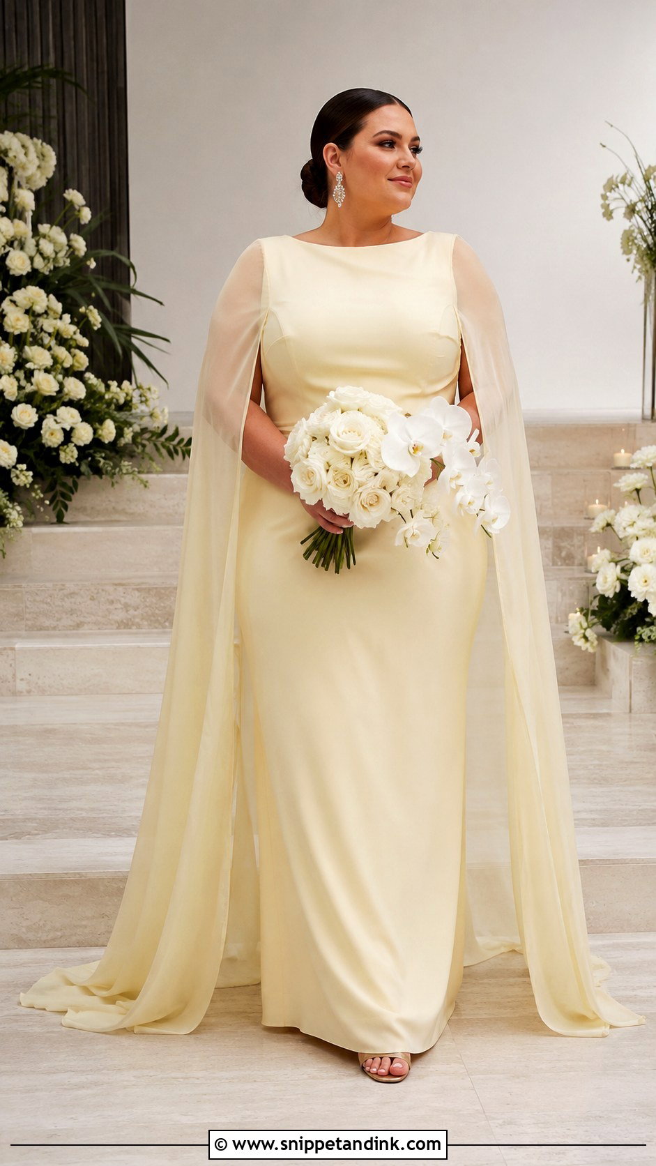 Butter Yellow Wedding Dress With Cape - Snippet and Ink - 20 Butter Yellow Wedding Dress Ideas