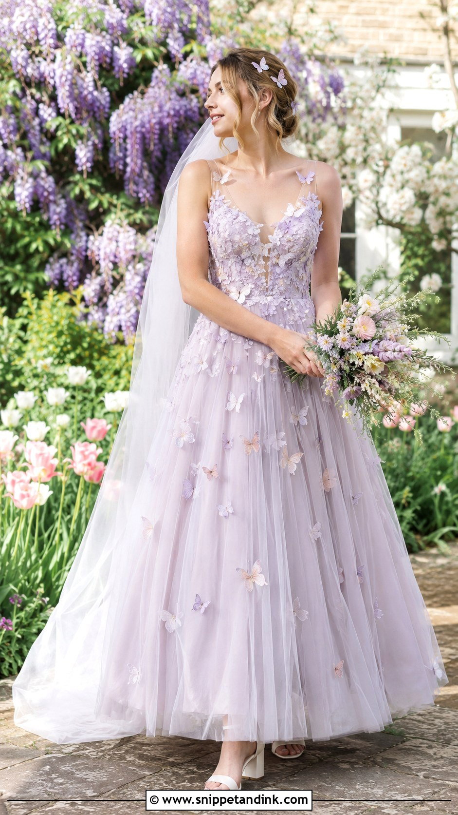 Butterfly Applique Faerie Wedding Dress - Snippet and Ink - 20 Faerie Wedding Dress Ideas
