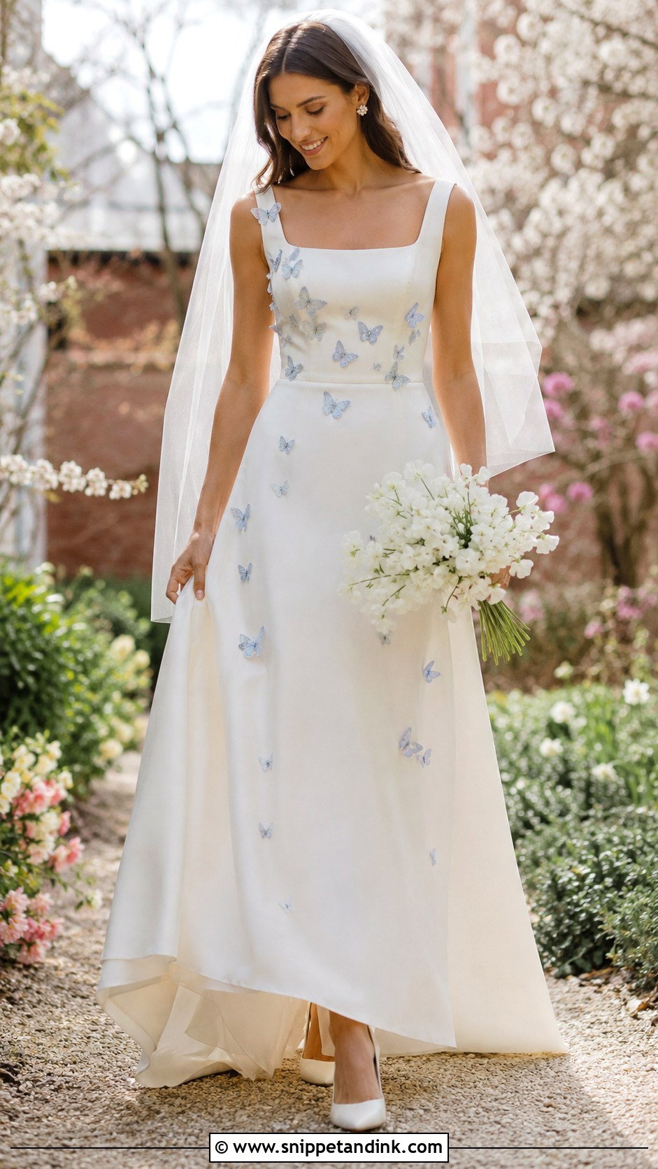 Butterfly Applique Wedding Dress - Snippet and Ink - 20 Enchanted Garden Wedding Dress Ideas