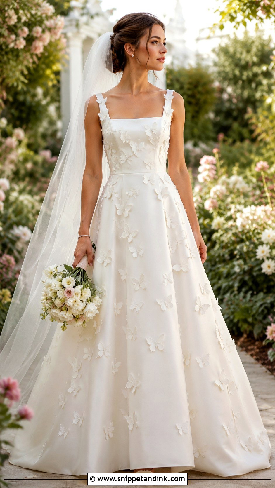 Butterfly Applique Wedding Dress - Snippet and Ink - 20 Fairy Like Wedding Dress Ideas