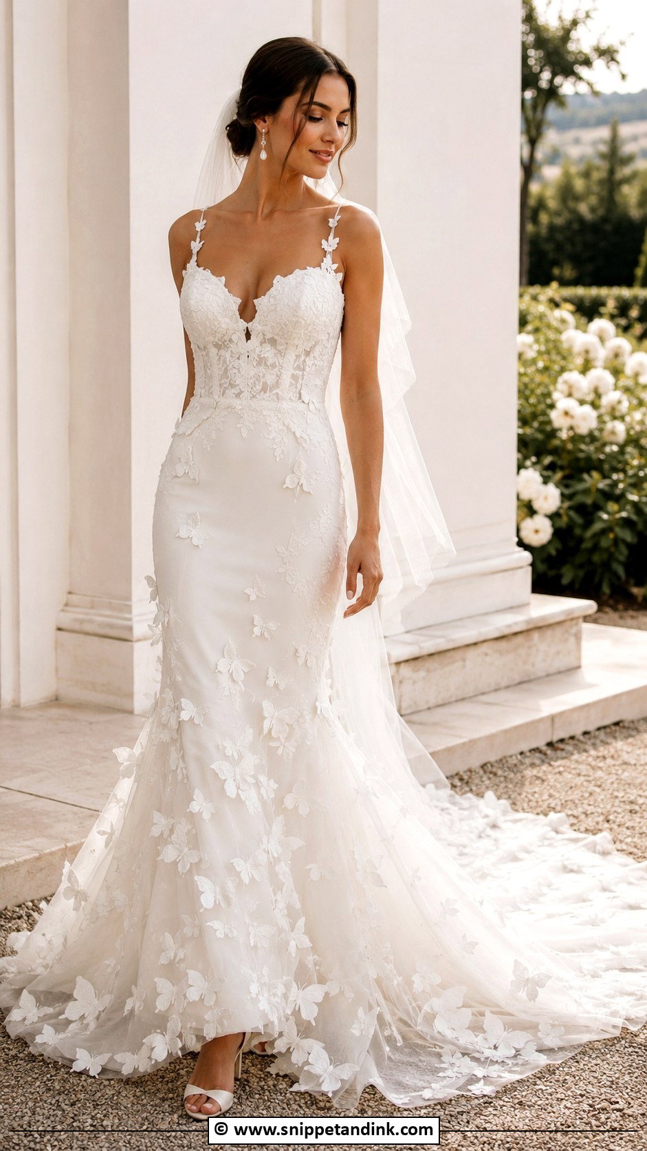 Butterfly Applique Wedding Dress - Snippet and Ink - 25 Butterfly Wedding Dress Ideas