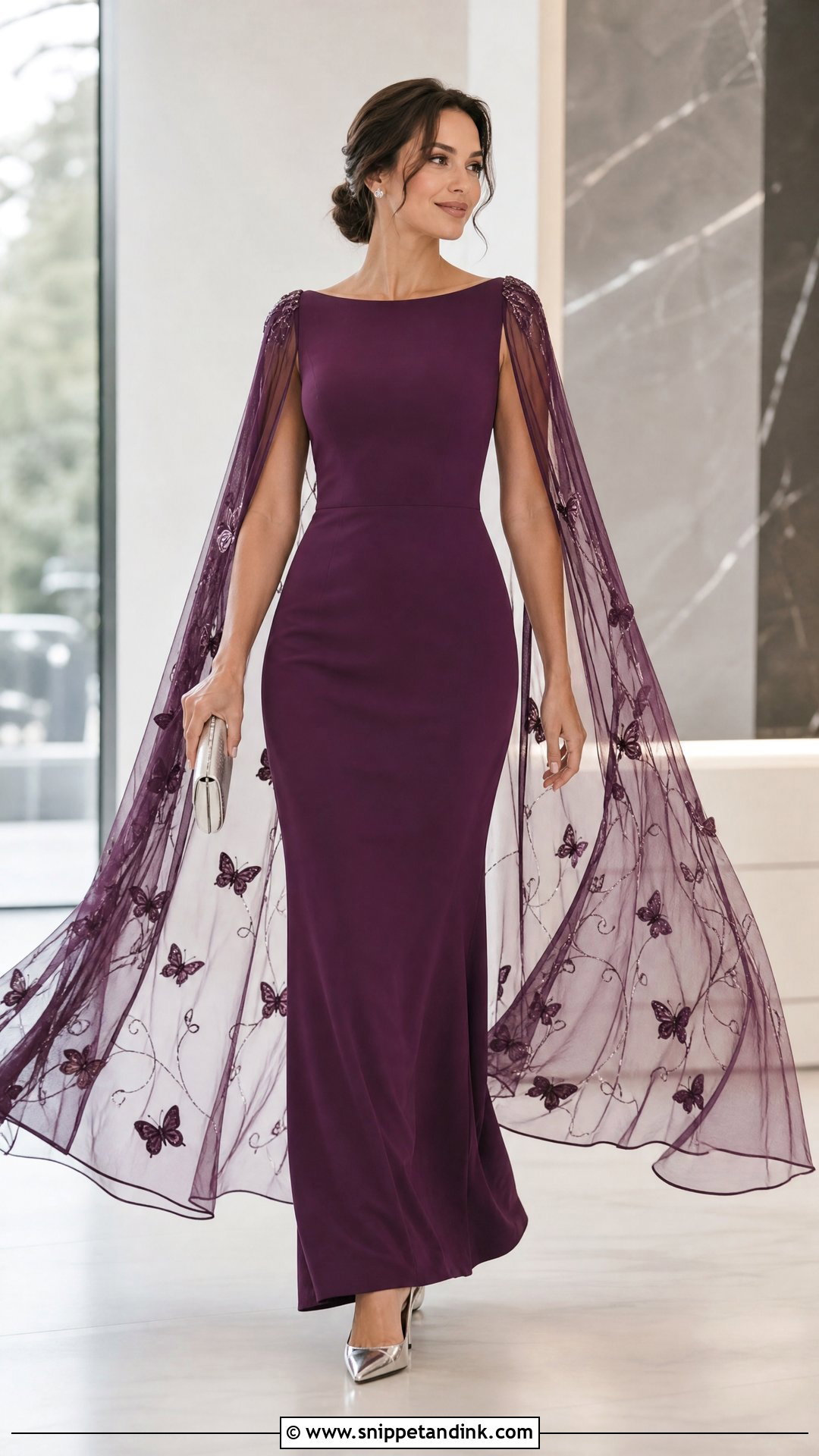 Butterfly Cape Sleeve Gown - Snippet and Ink - 20 Butterfly Dress Gowns