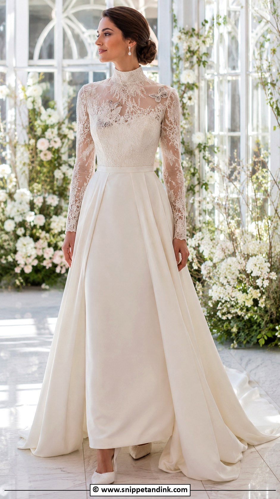 Butterfly High Neck Wedding Dress - Snippet and Ink - 25 Butterfly Wedding Dress Ideas