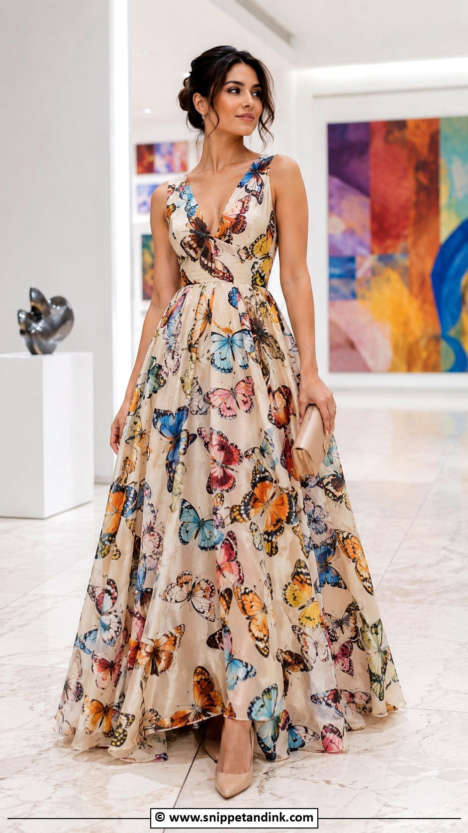 Butterfly Print Gown - Snippet and Ink - 30 Butterfly Gown Ideas