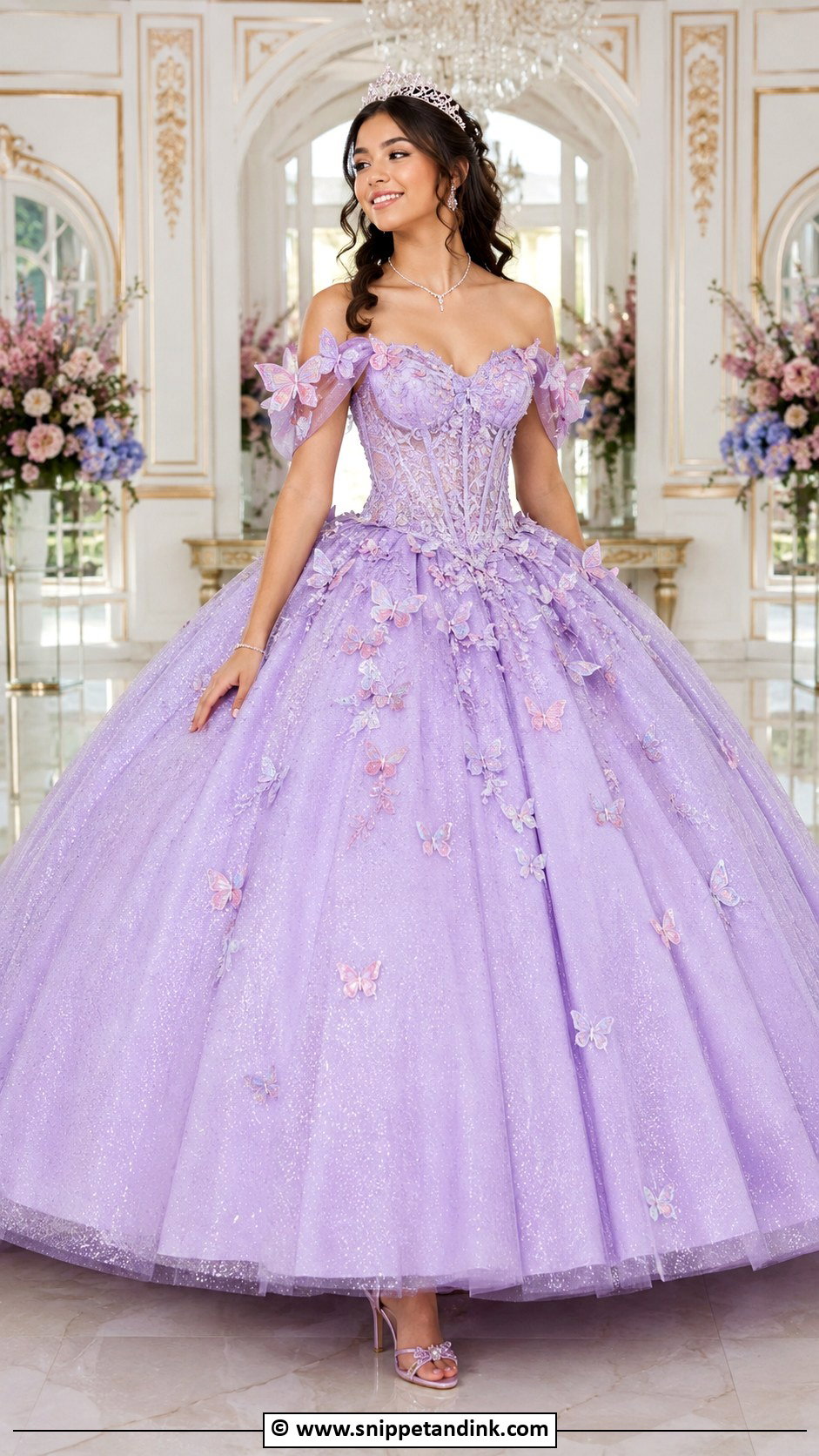 Butterfly Quinceaera Gown - Snippet and Ink - 30 Butterfly Gown Ideas