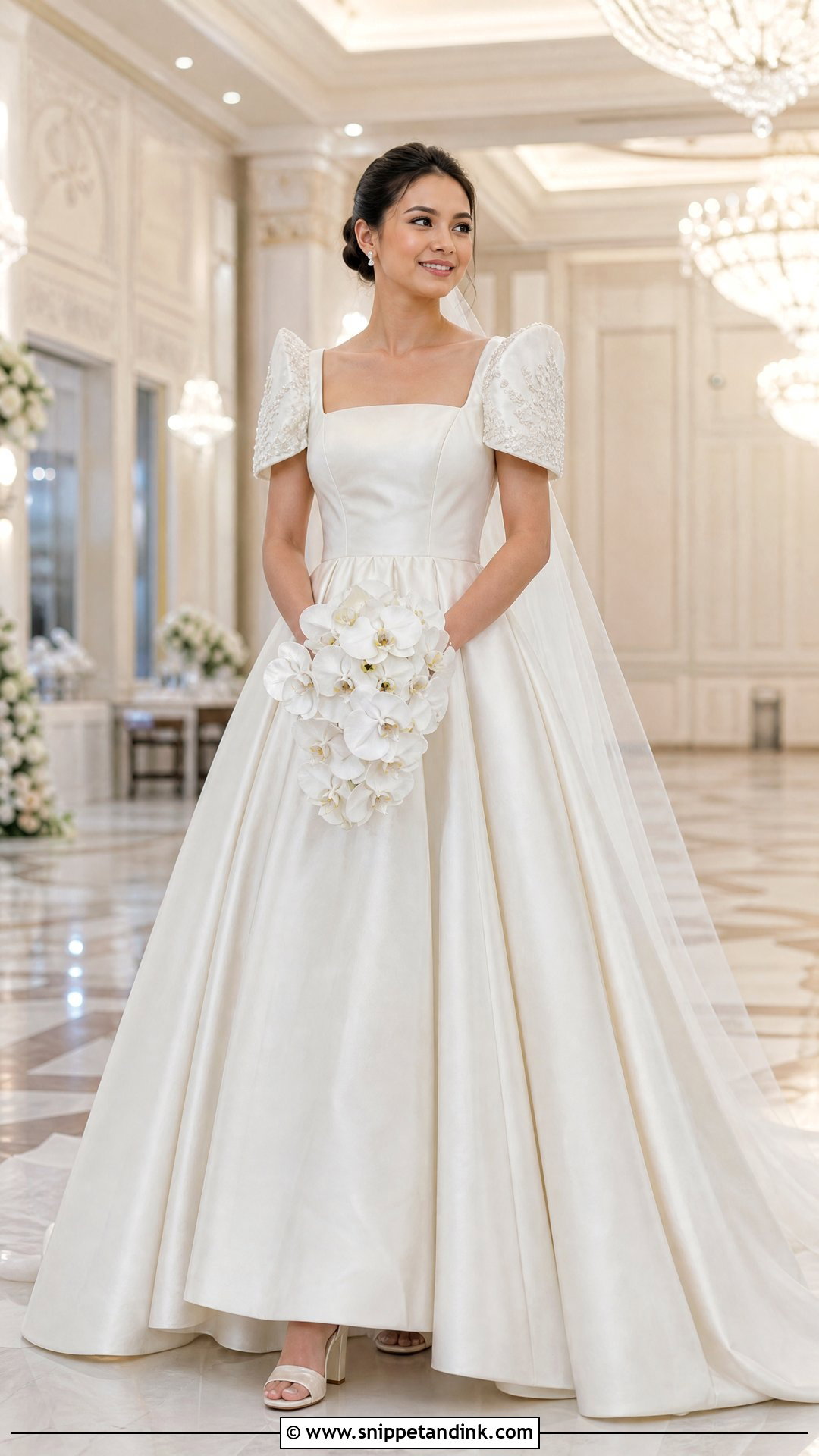 Butterfly Sleeve Ball Gown - Snippet and Ink - 20 Traditional Filipino Wedding Dress Ideas
