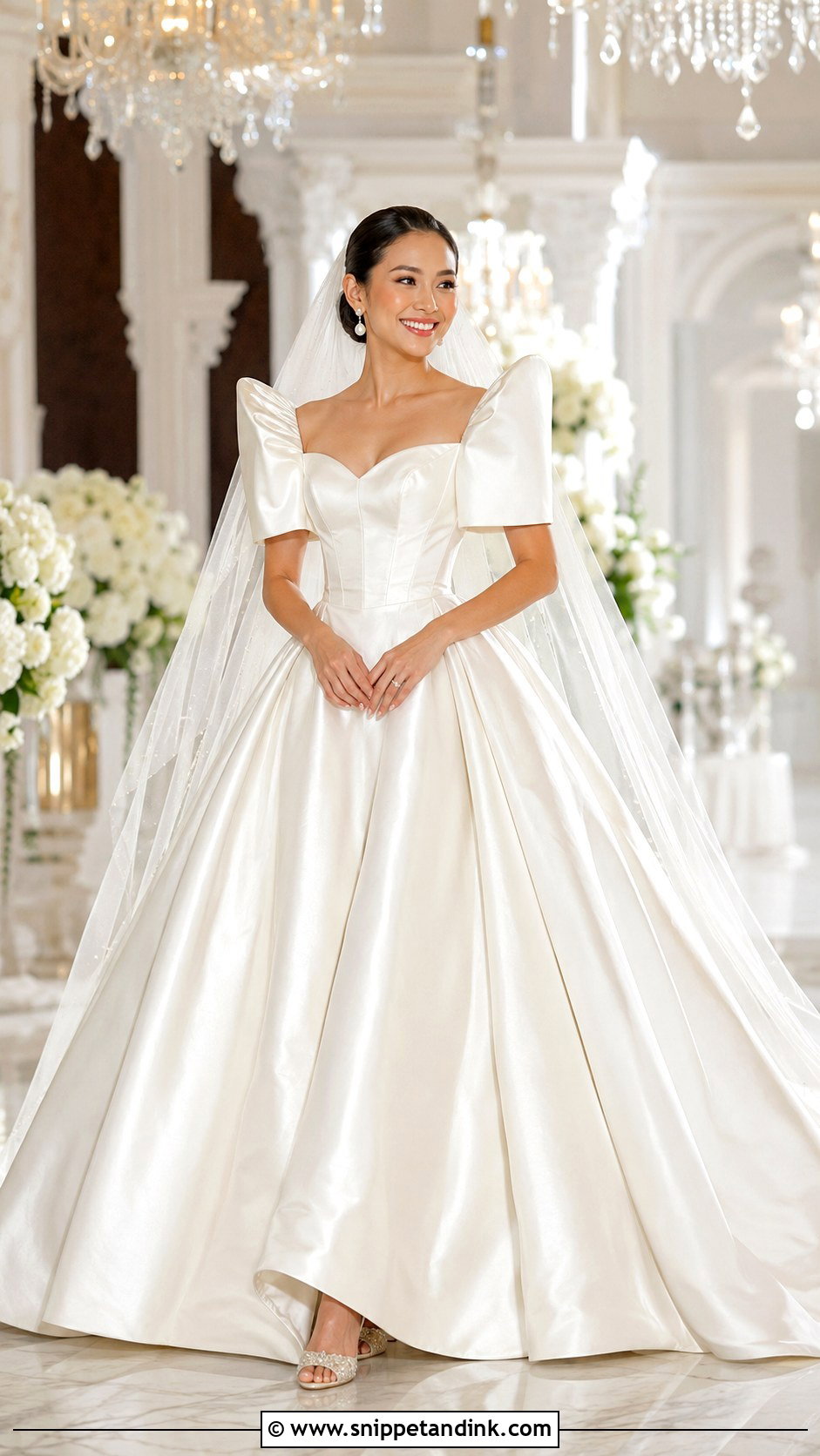Butterfly Sleeve Ball Gown - Snippet and Ink - 25 Filipiniana Wedding Gown Ideas