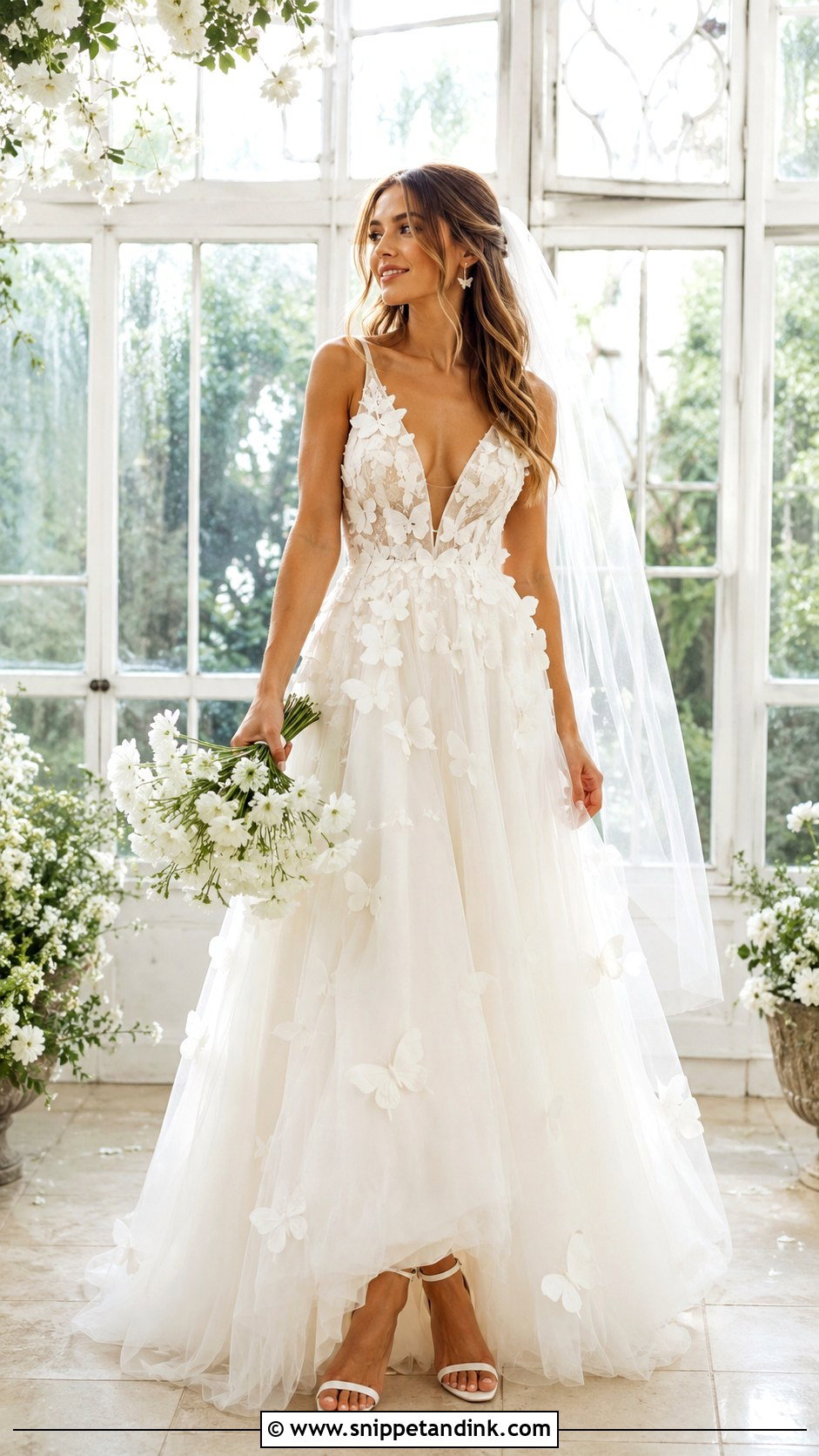 Butterfly Wedding Dress - Snippet and Ink - 20 Dreamy Wedding Dress Fairy Tales Ideas