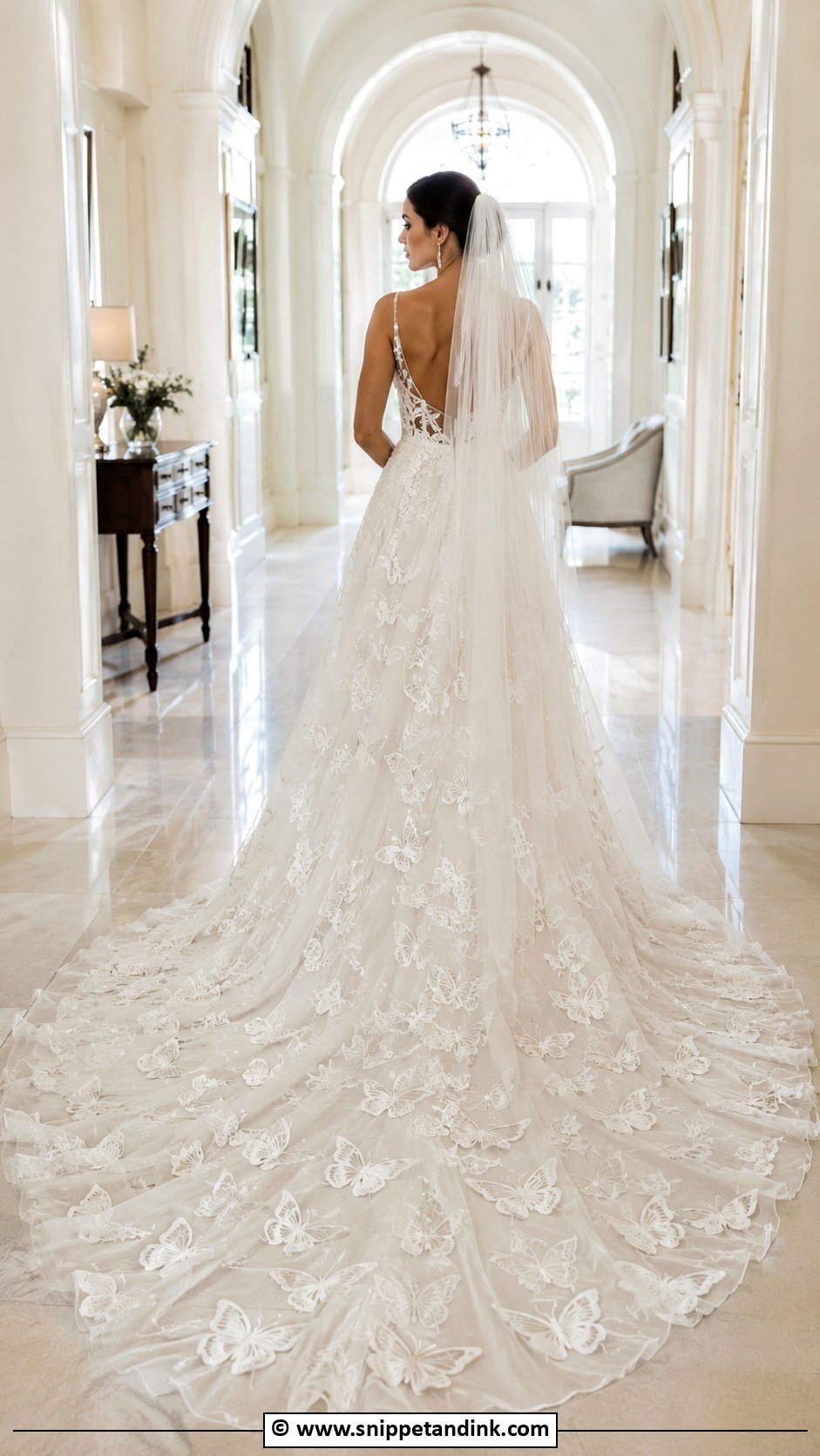 Butterfly Wedding Dress With Train - Snippet and Ink - 25 Butterfly Wedding Dress Ideas