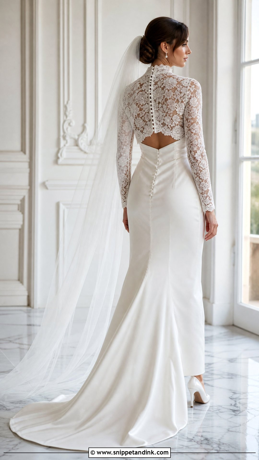Button Back Bolero With Strapless Dress - Snippet and Ink - 20 Wedding Bolero Long Sleeve Ideas