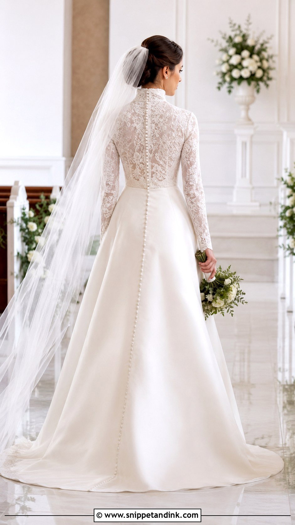 Button Back Bridal Bolero With Classic Gown - Snippet and Ink - 25 Bridal Bolero Ideas