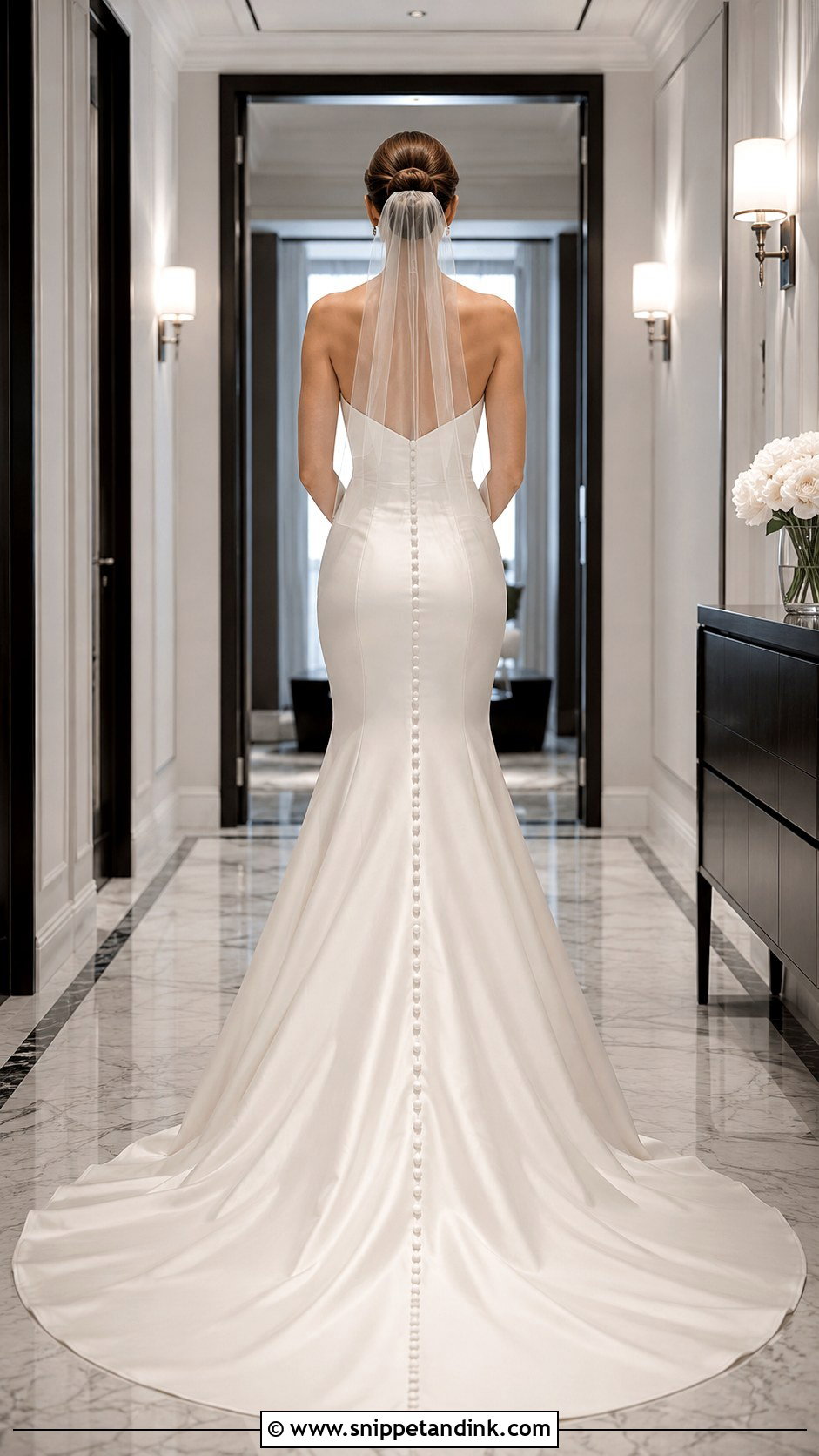 Button Back Fit And Flare Wedding Dress - Snippet and Ink - 20 Fit Wedding Dress Ideas