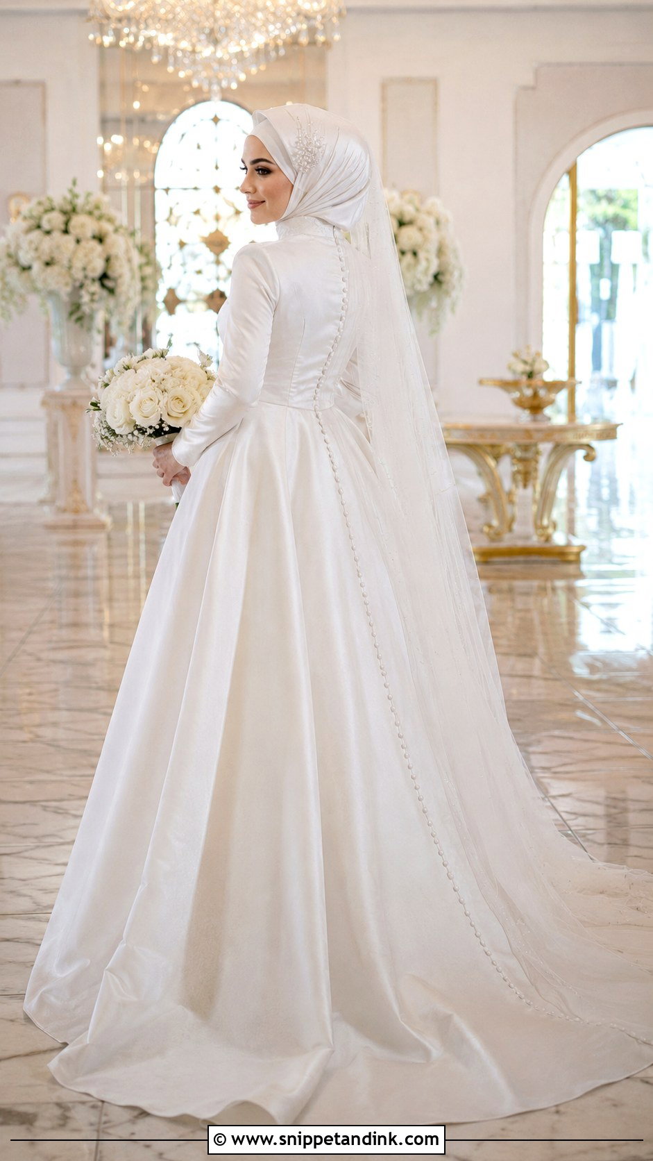 Button Back Hijab Wedding Dress - Snippet and Ink - 20 Muslim Wedding Dress Hijab Bride Simple Ideas
