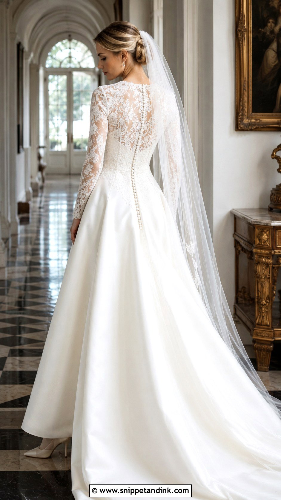 Button Back Lace Wedding Dress - Snippet and Ink - 20 Vintage Long Sleeve Lace Wedding Dress Ideas