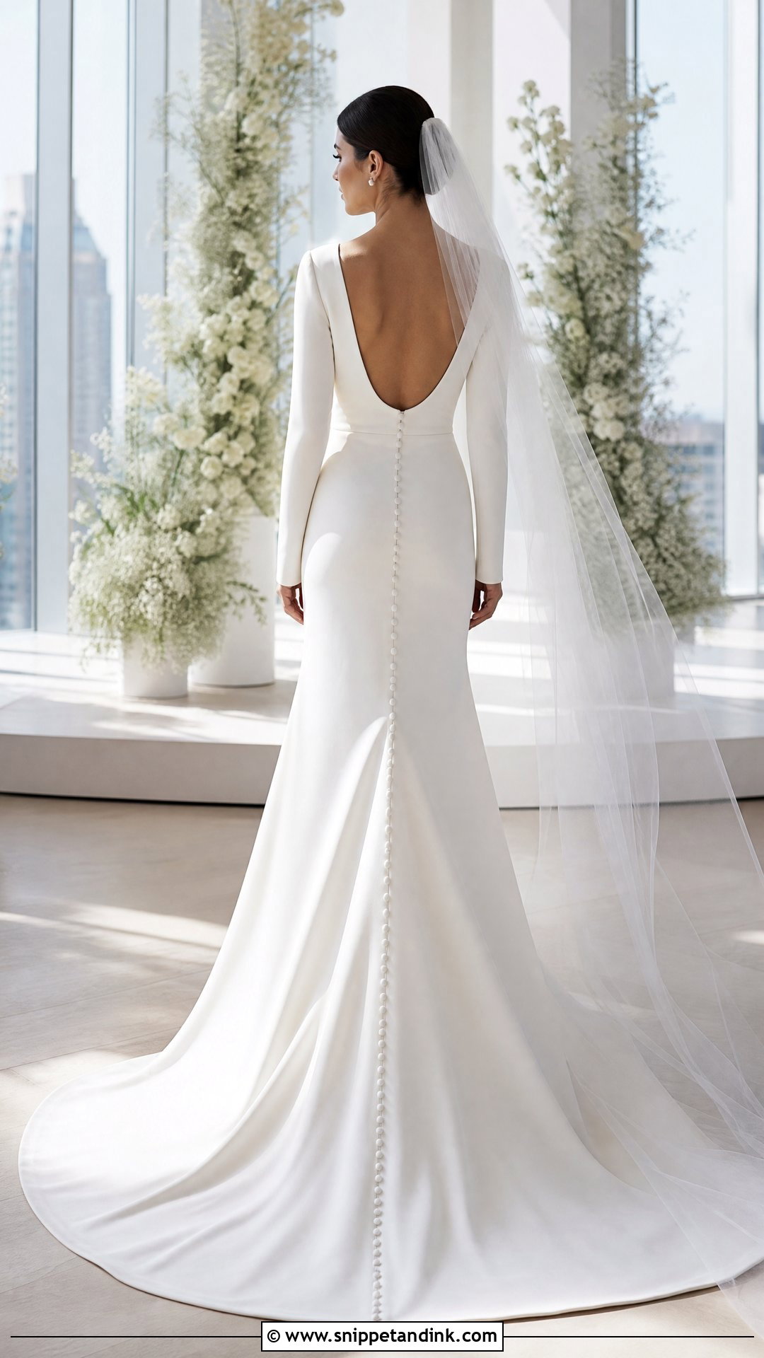 Button Back Long Sleeve Wedding Dress - Snippet and Ink - 25 Long Sleeve Open Back Wedding Dress Ideas