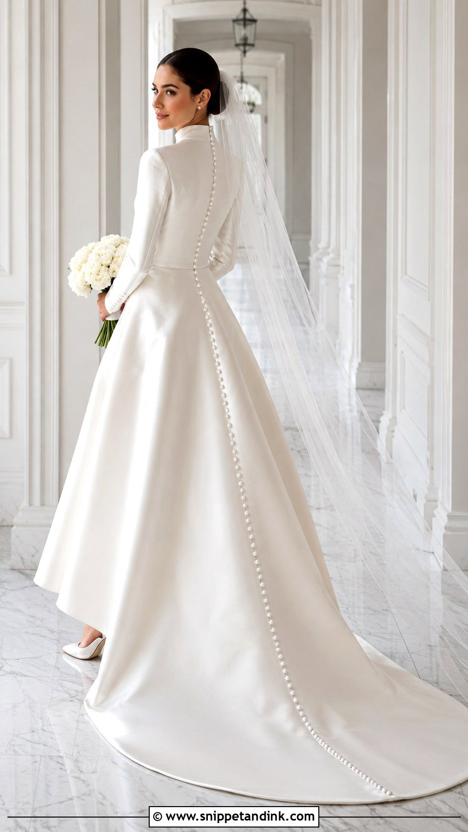 Button Back Long Sleeve Wedding Dress - Snippet and Ink - 20 Modest Long Sleeve Wedding Dress Ideas