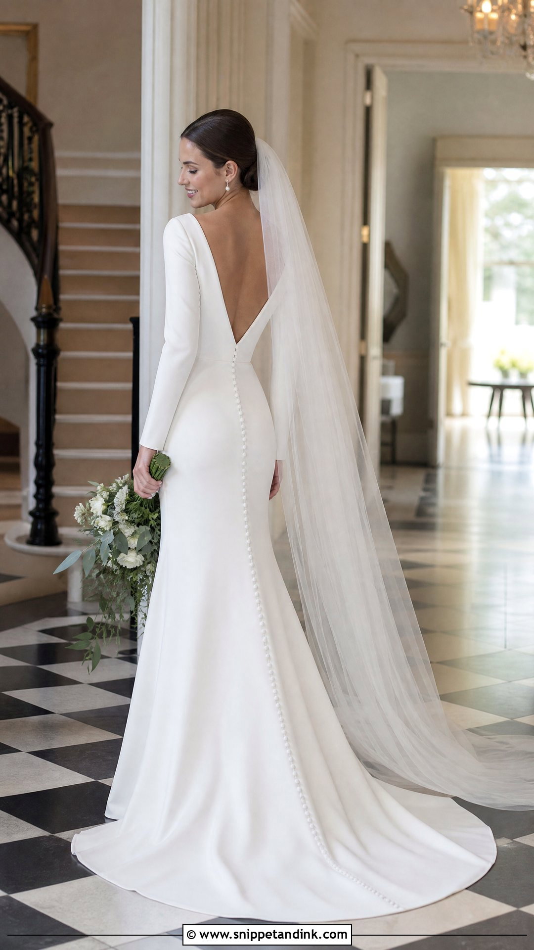 Button Back Long Sleeve Wedding Dress - Snippet and Ink - 25 Long Sleeve Backless Wedding Dress Ideas