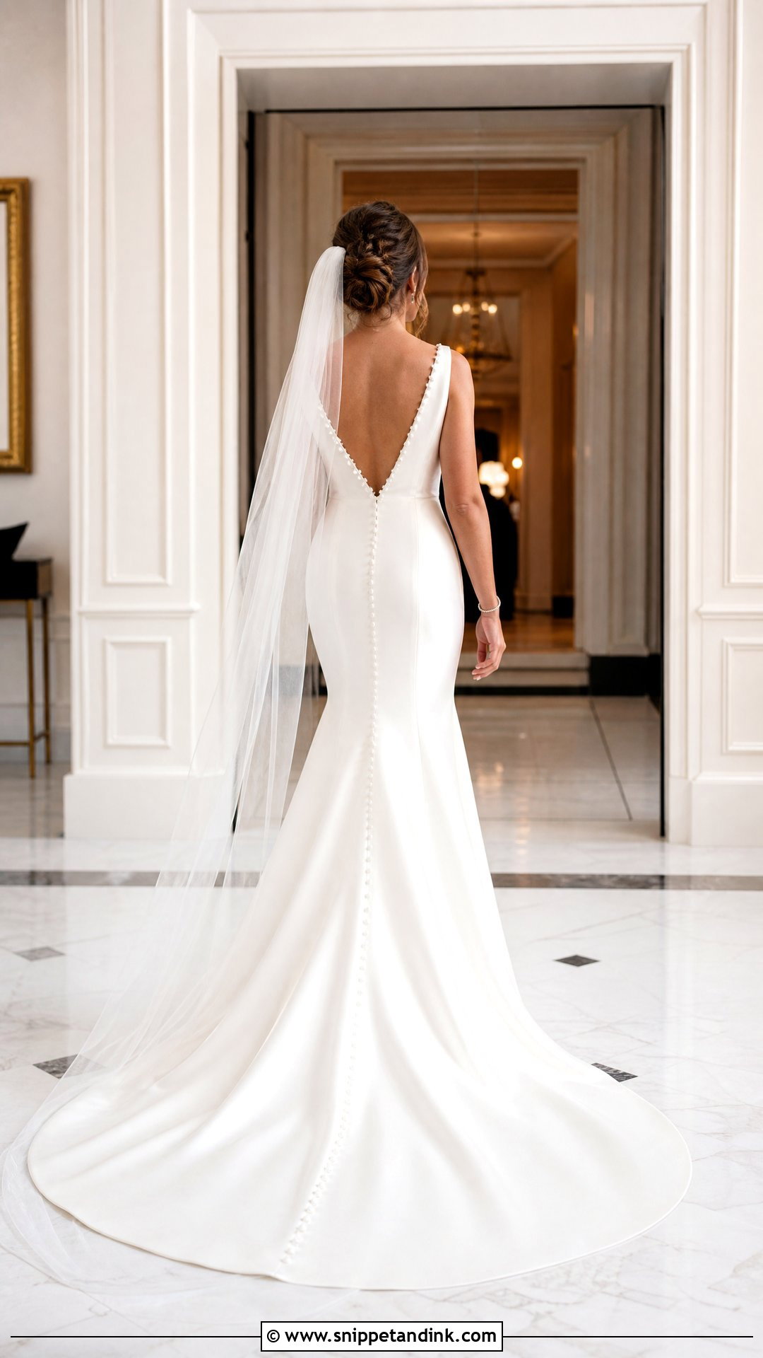 Button Back Satin Wedding Dress - Snippet and Ink - 20 Satin Backless Wedding Dress Ideas
