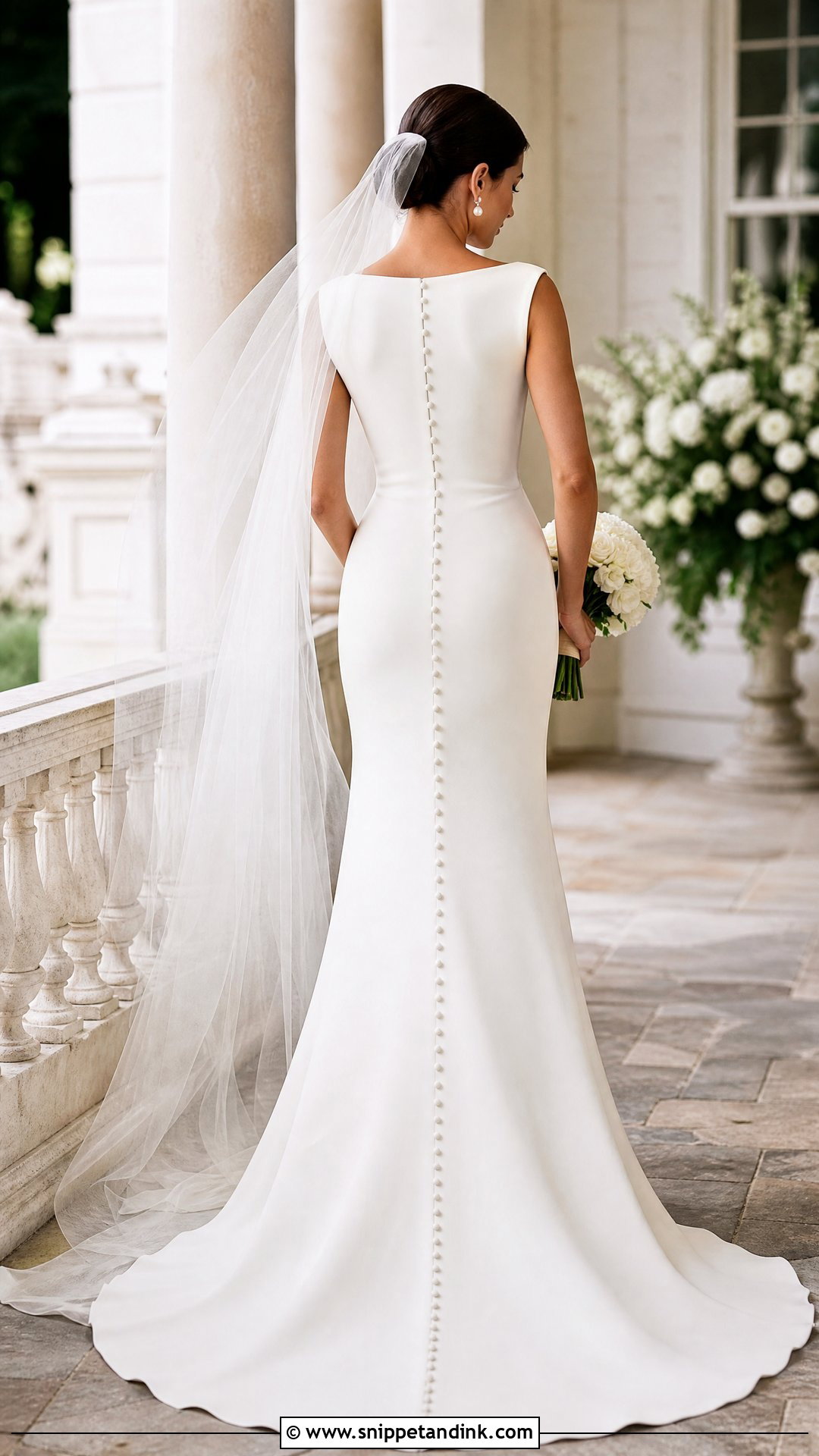 Button Back Sheath Wedding Dress - Snippet and Ink - 20 Simple Sheath Wedding Dress Ideas