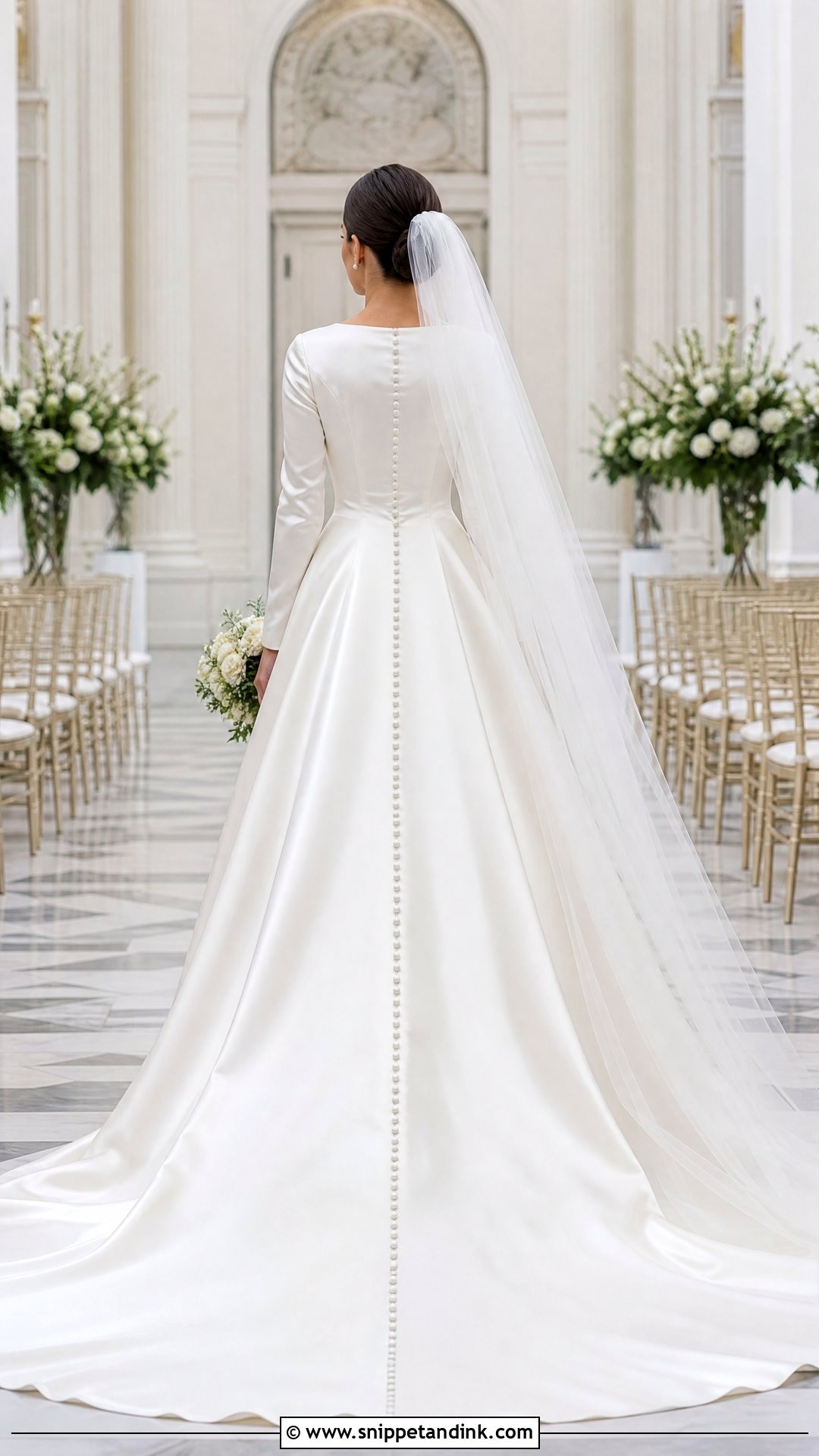 Button Back Wedding Dress With Fitted Sleeves - Snippet and Ink - 20 Simple Elegant Wedding Dress with Sleeves