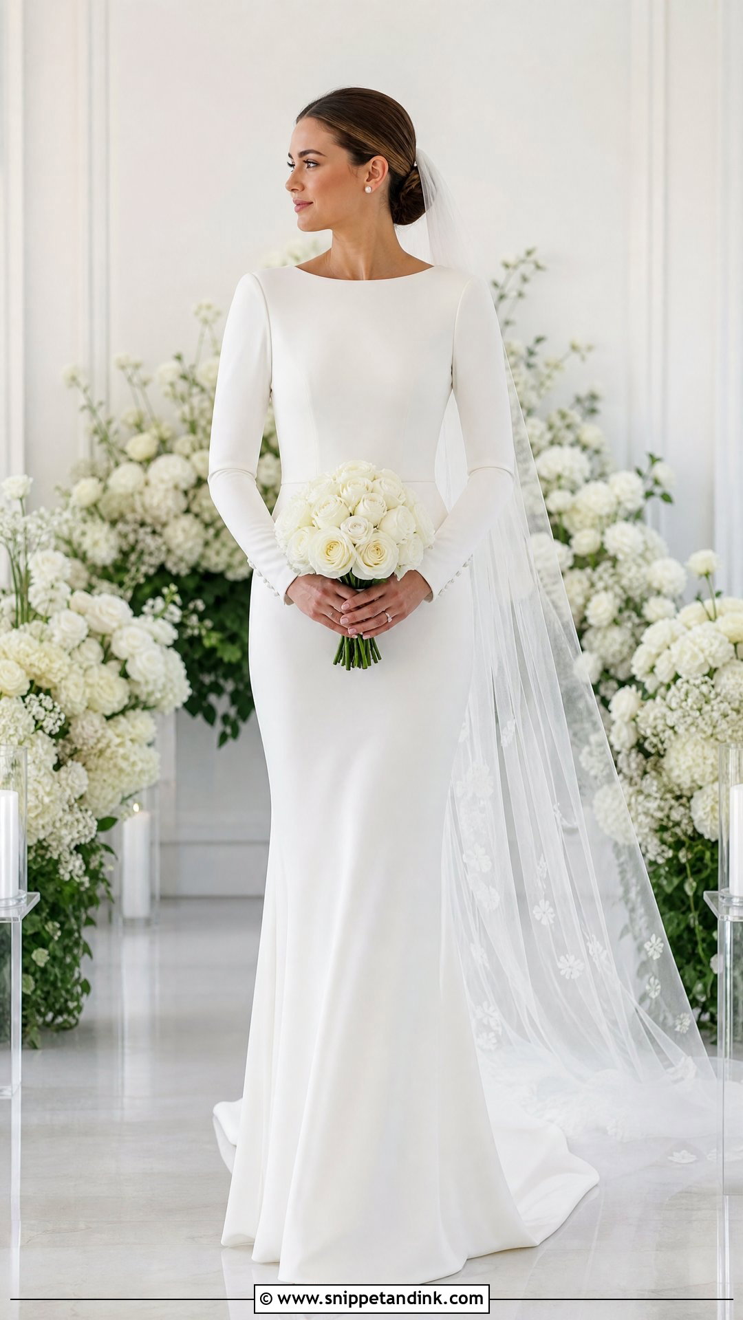 Button Cuff Long Sleeve Wedding Dress - Snippet and Ink - 20 Timeless Wedding Dress Long Sleeve Ideas