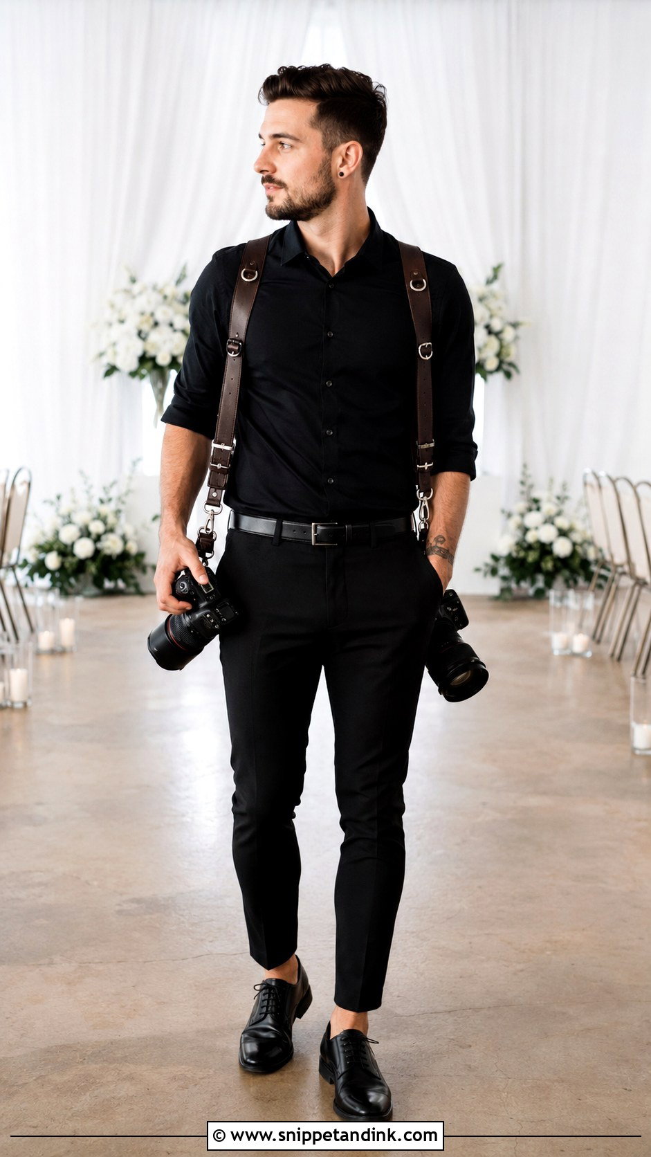 Button Down Shirt Wedding Photographer Outfit - Snippet and Ink - 20 Wedding Photographer Outfit What to Wear Ideas