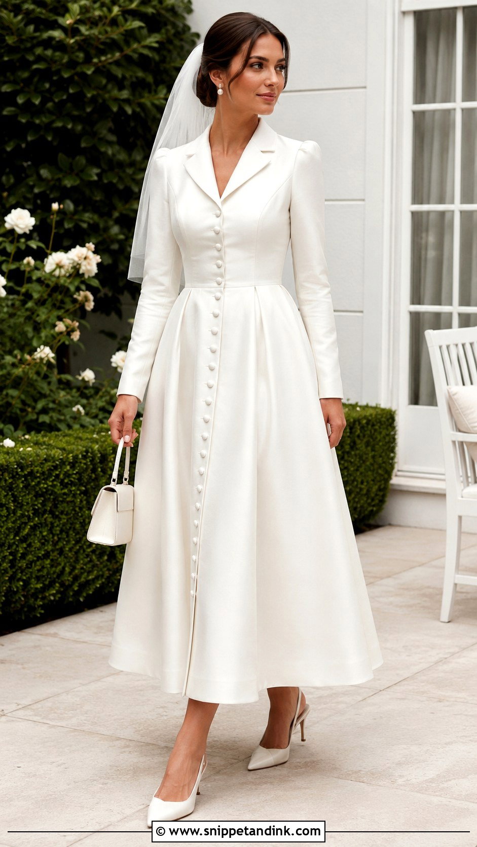 Button Front Morning Wedding Dress - Snippet and Ink - 20 Morning Wedding Dress Ideas