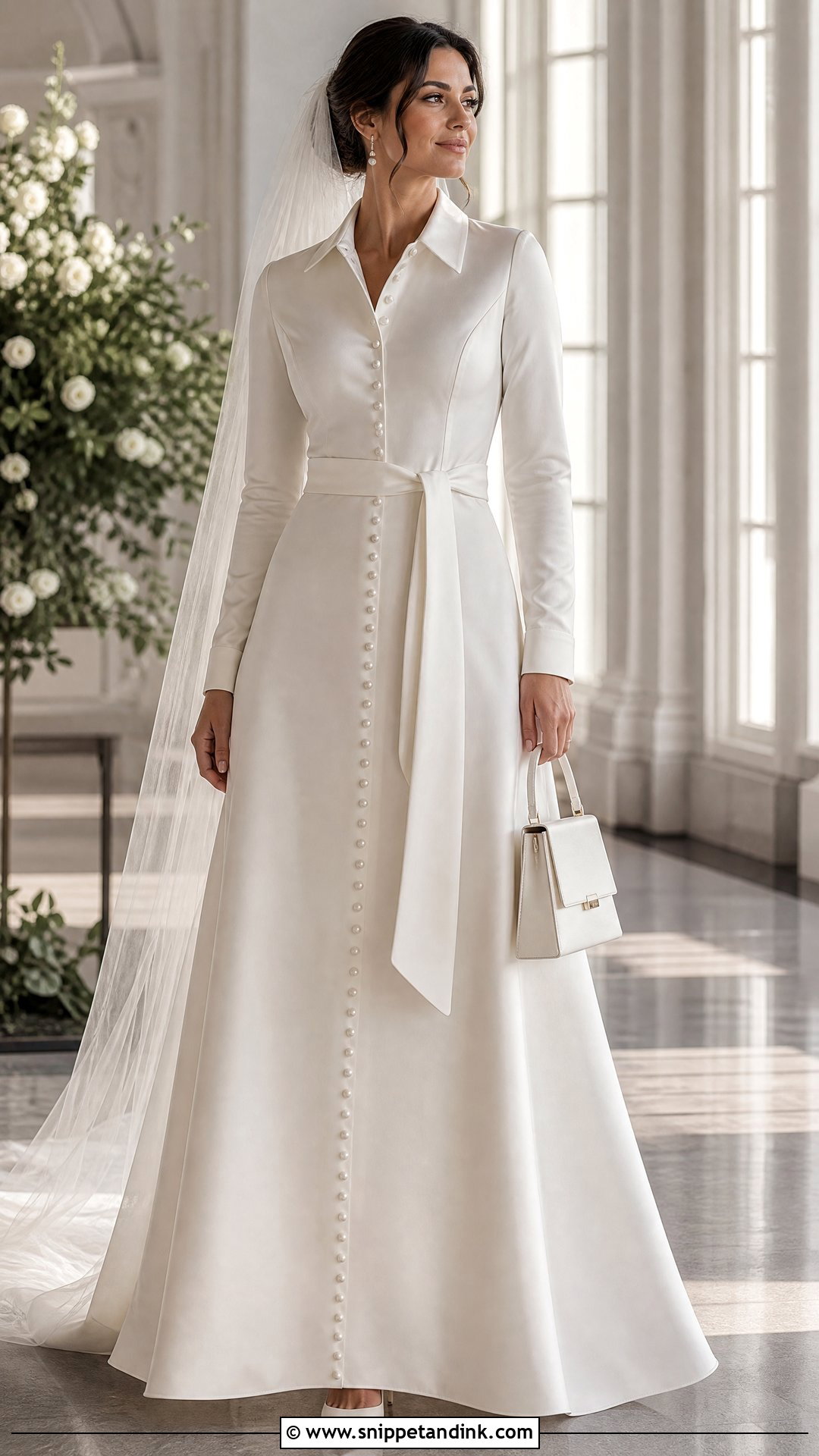 Button Front Shirt Wedding Dress - Snippet and Ink - 20 Shirt Wedding Dress Ideas