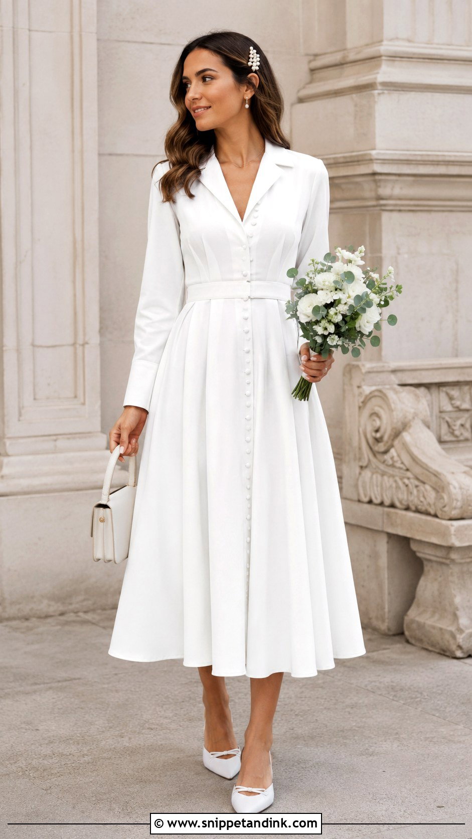 Button Front Wedding Dress - Snippet and Ink - 20 Low Key Wedding Dress Ideas