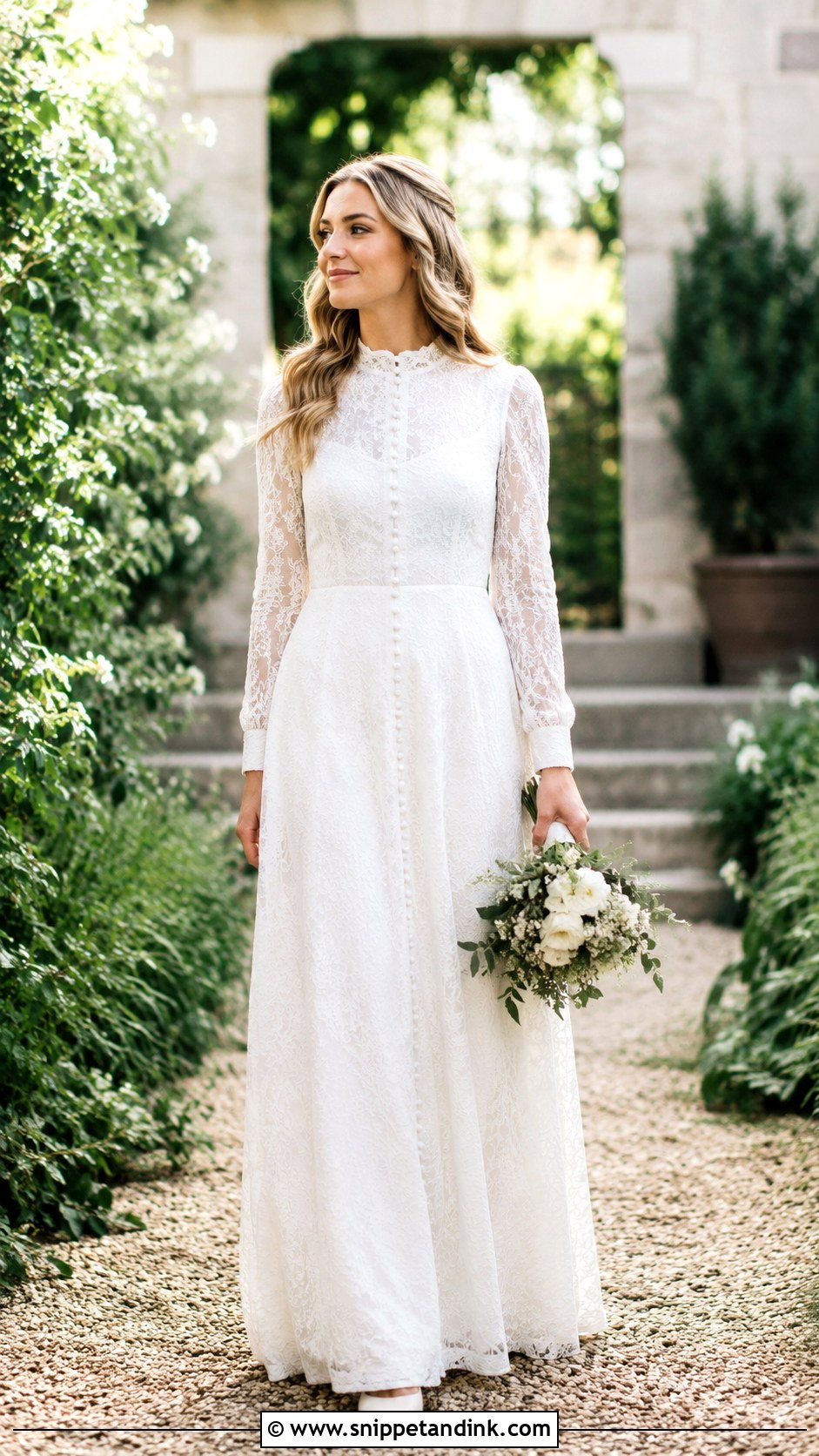 Button Front Wedding Dress - Snippet and Ink - 25 Vintage 70s Wedding Dress Ideas