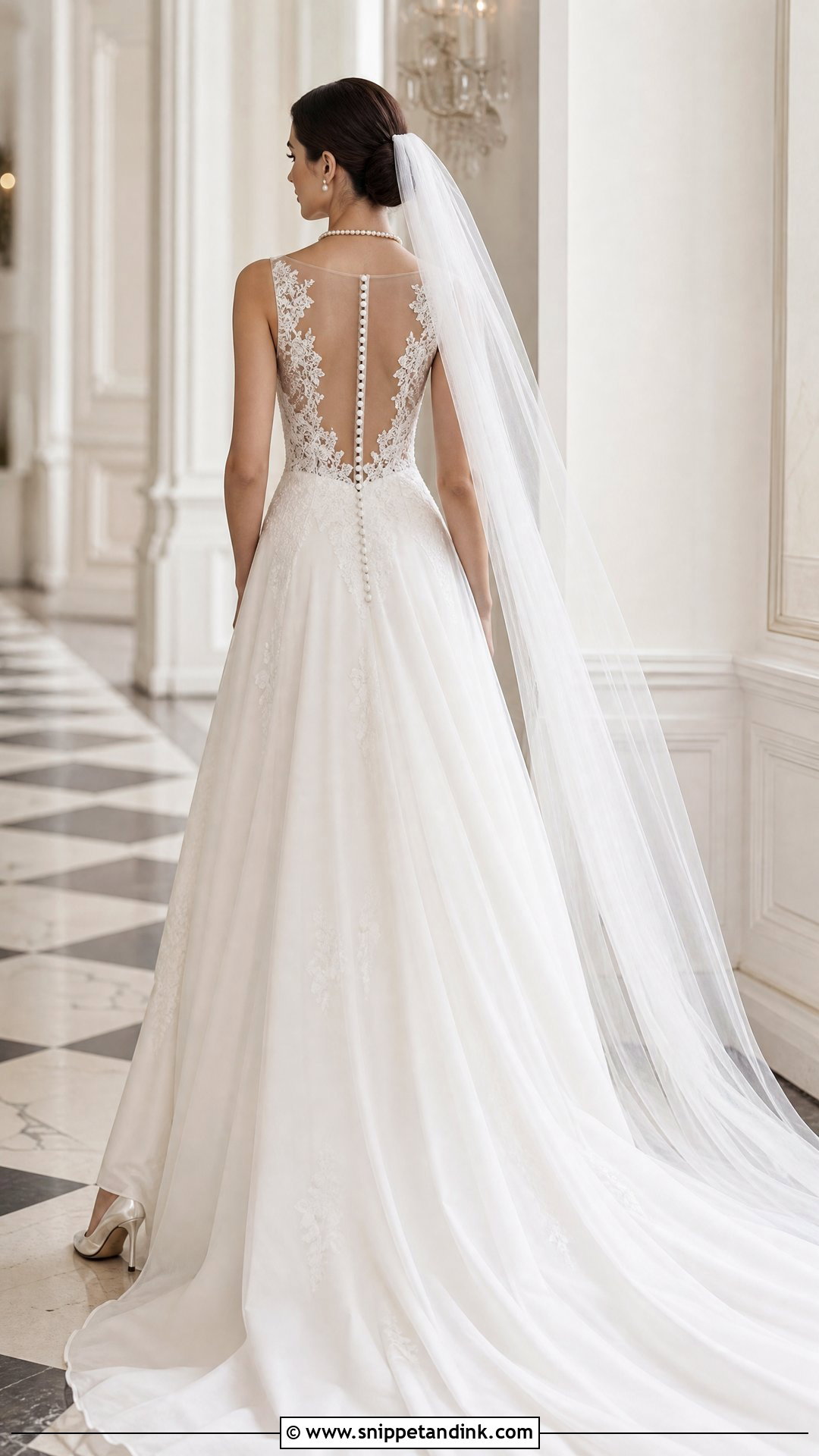 Button Illusion Back Wedding Dress - Snippet and Ink - 20 Illusion Back Wedding Dress Ideas