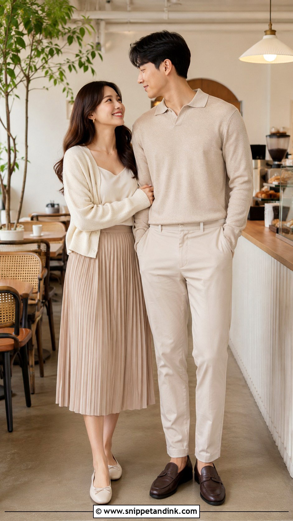 Cafe Prenup Soft Cardigan Outfit - Snippet and Ink - 25 Prenup Outfit Ideas Philippines