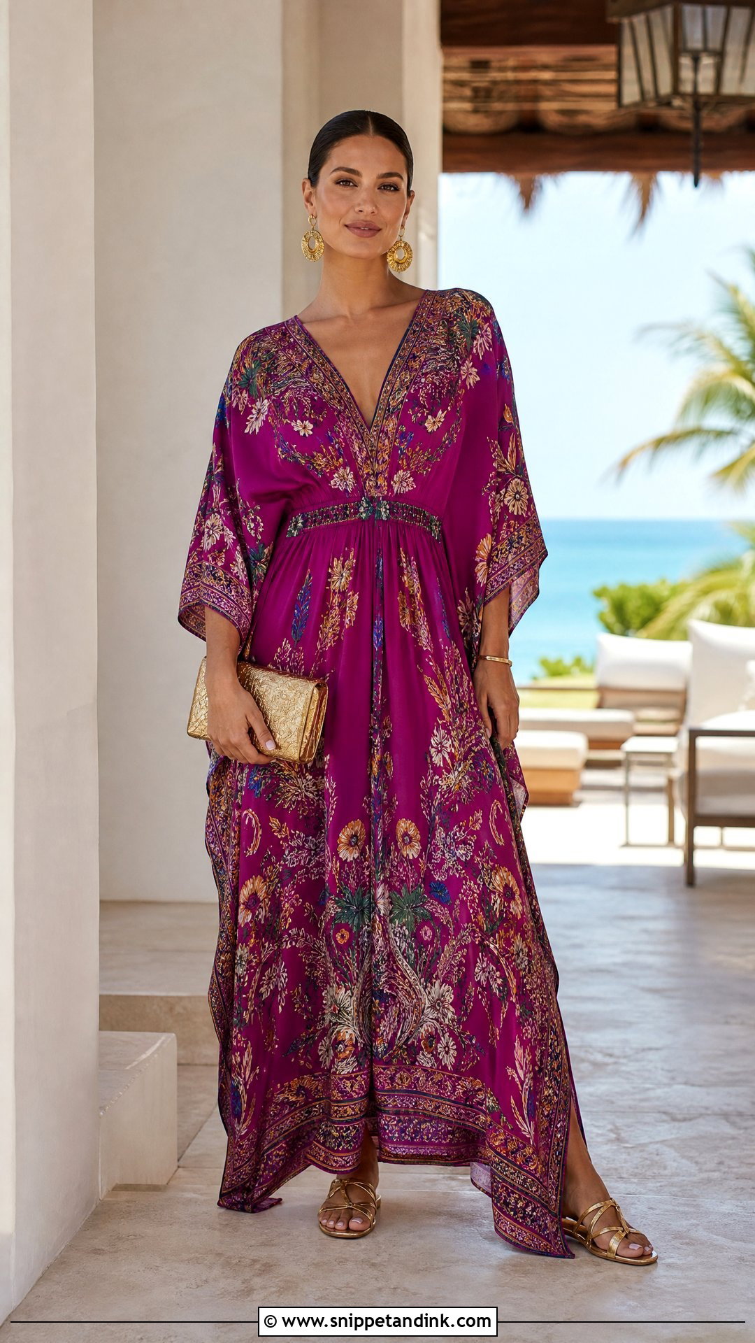 Caftan Dress Beach Wedding Outfit - Snippet and Ink - 20 What to Wear to a Beach Wedding Ideas