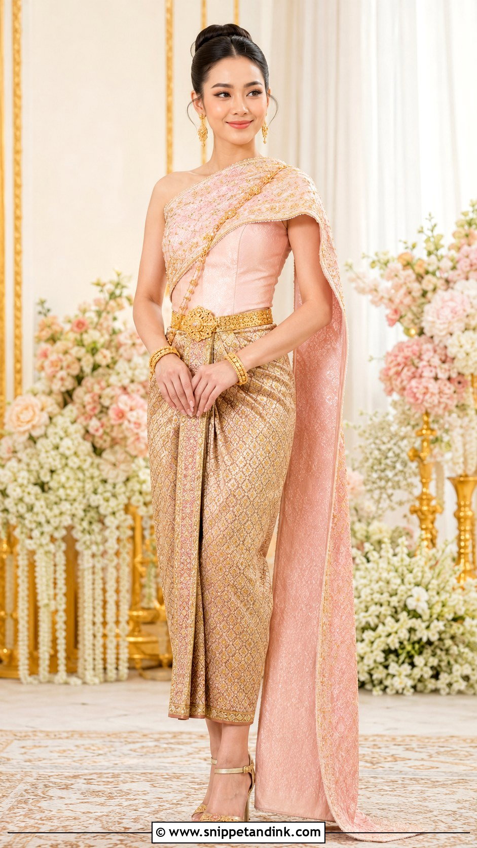 Cambodian Sampot Wedding Outfit - Snippet and Ink - 20 Traditional Wedding Outfits for Ladies