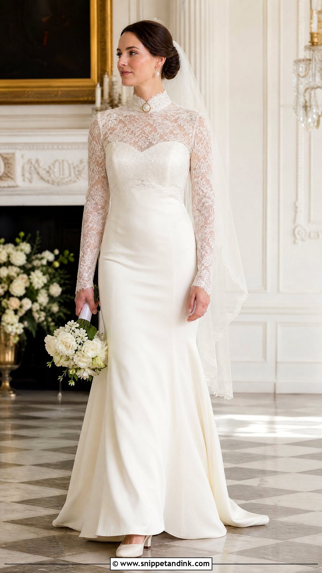 Cameo Neckline Wedding Dress - Snippet and Ink - 25 Old Fashioned Wedding Dress Ideas